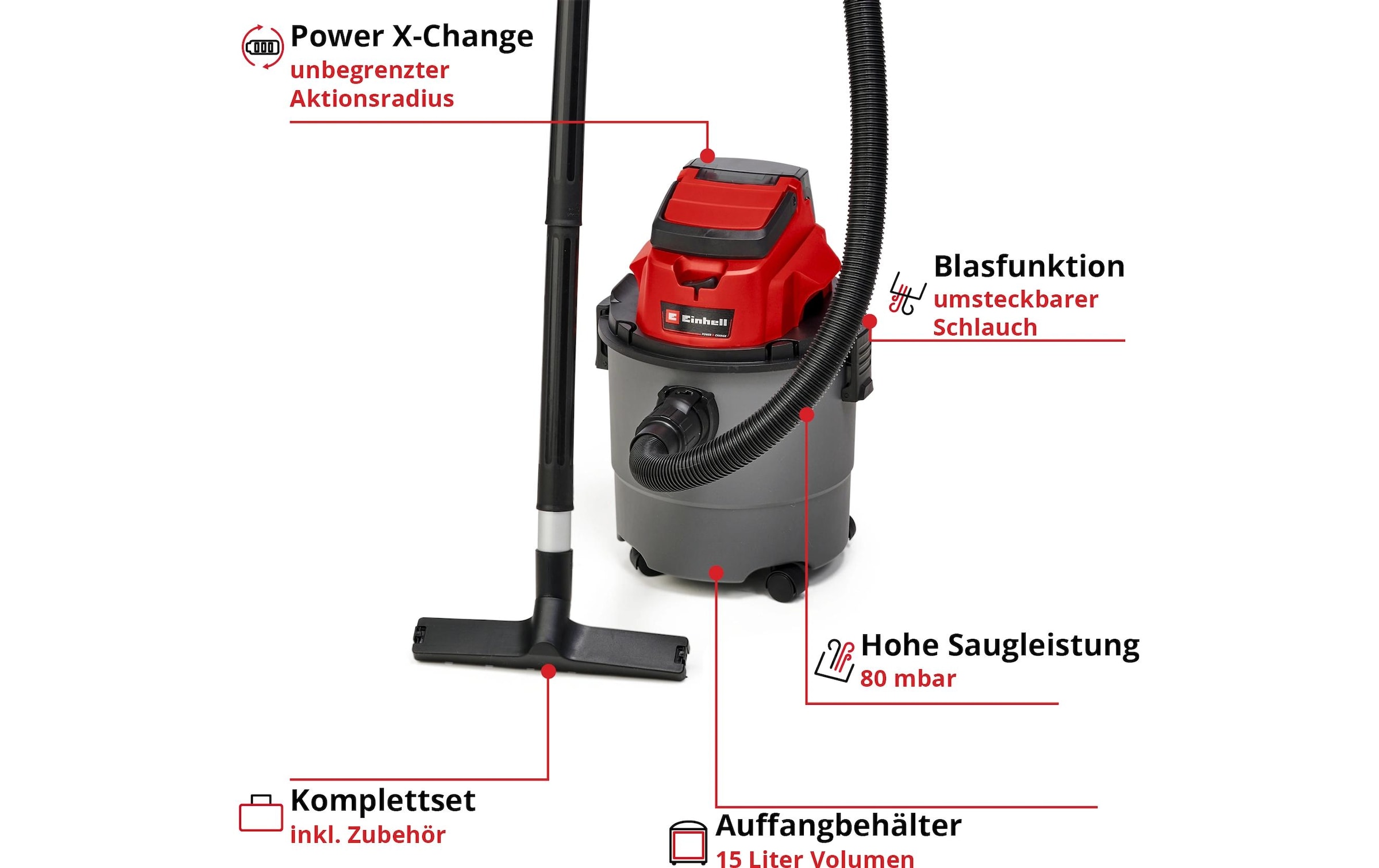 Einhell Nass-Trocken-Akkusauger »TC-VC 18/15 Li-Solo«