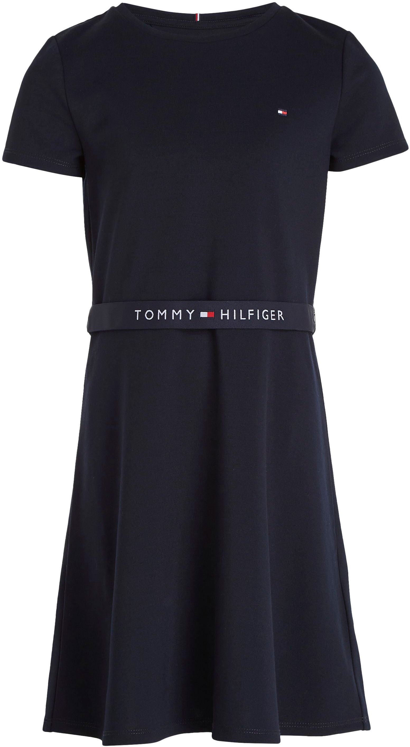 Tommy Hilfiger Jerseykleid »ESSENTIAL SKATER DRESS«, mit Markenlabel am Bund