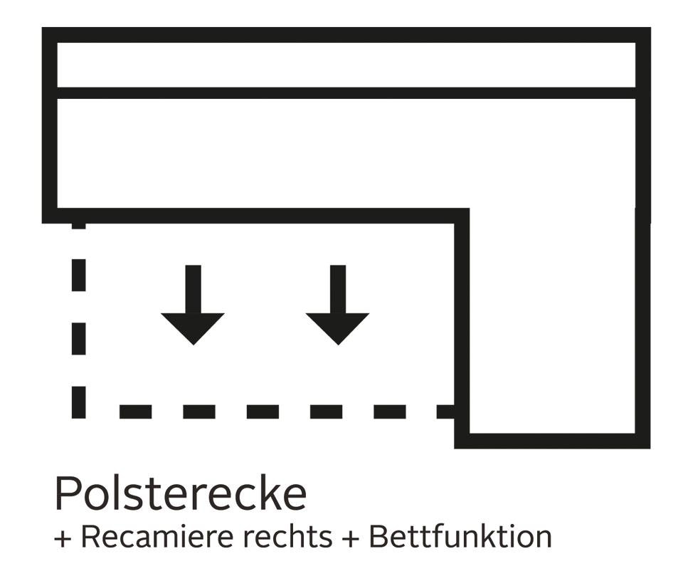 Home affaire Ecksofa »Italia L-Form«, mit Bettfunktion, mit Federkern