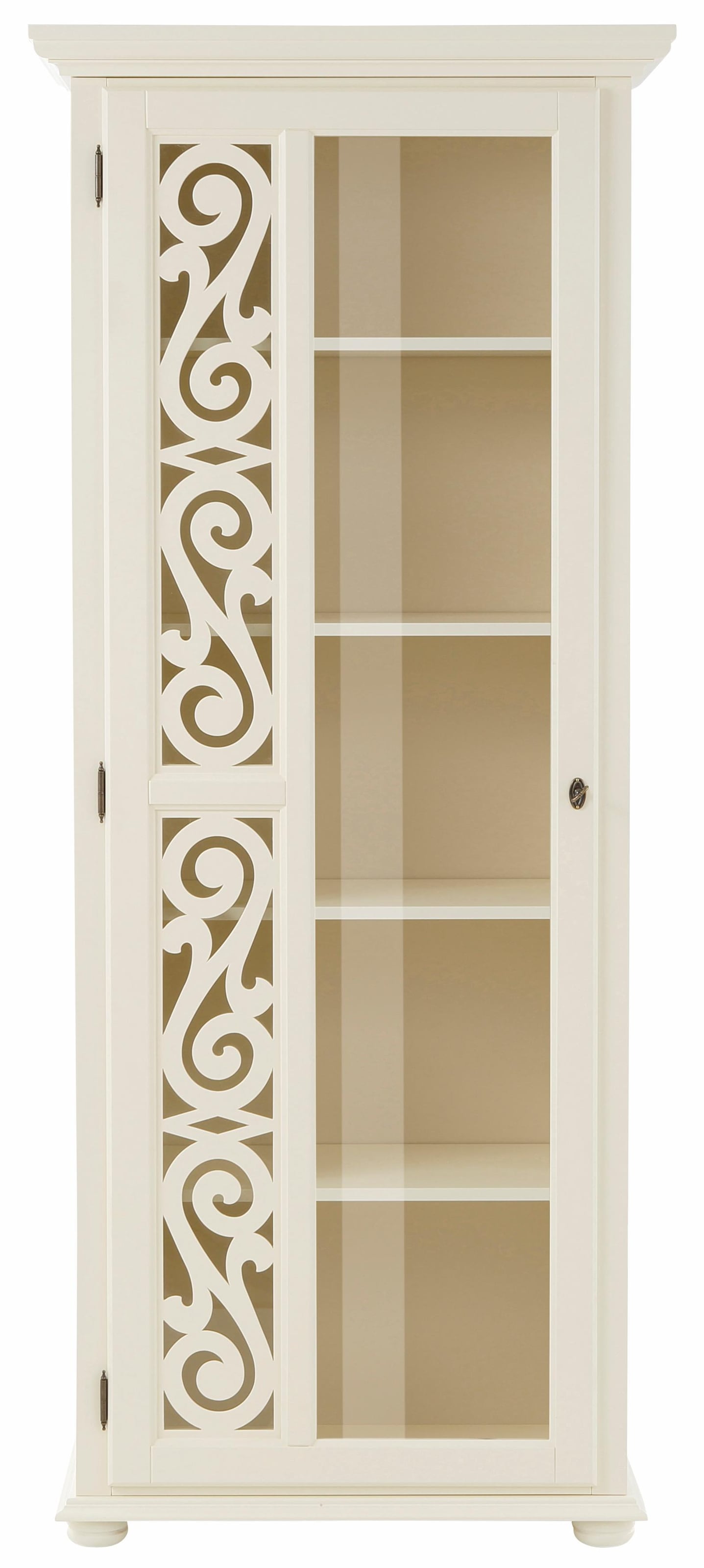 Home affaire Vitrine »Arabeske«, mit Fräsungen auf der Türfront, Türanschlag auswählbar, Höhe 190 cm