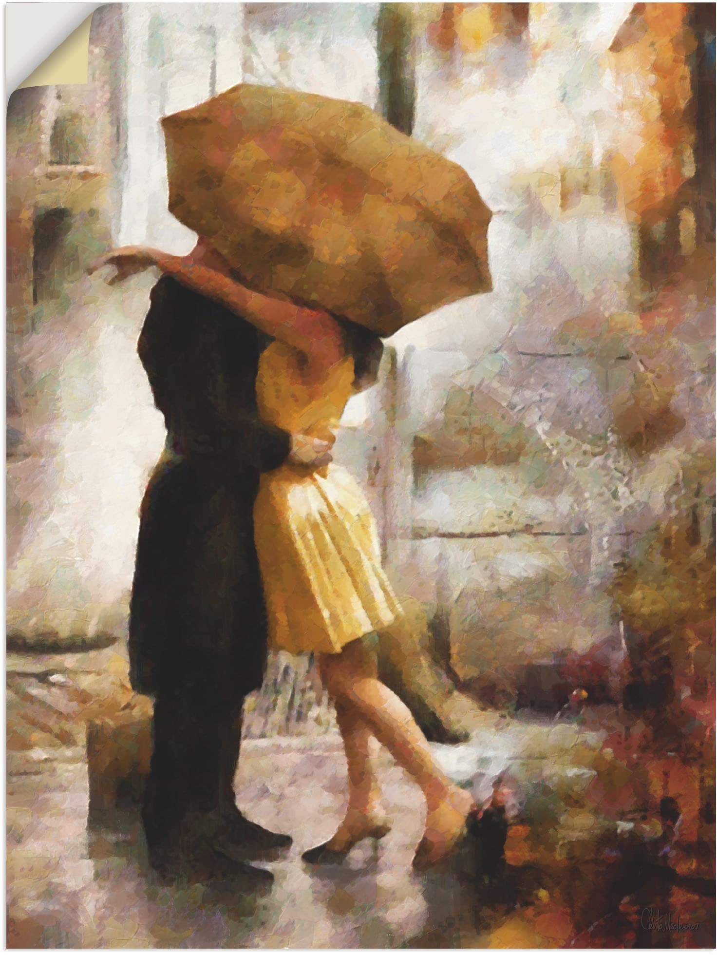 Artland Wandbild »Kuss unter Regenschirm«, Bilder von Liebespaaren, (1 St.),  als Alubild, Leinwandbild, Wandaufkleber oder Poster in versch. Grössen  online kaufen | Jelmoli-Versand