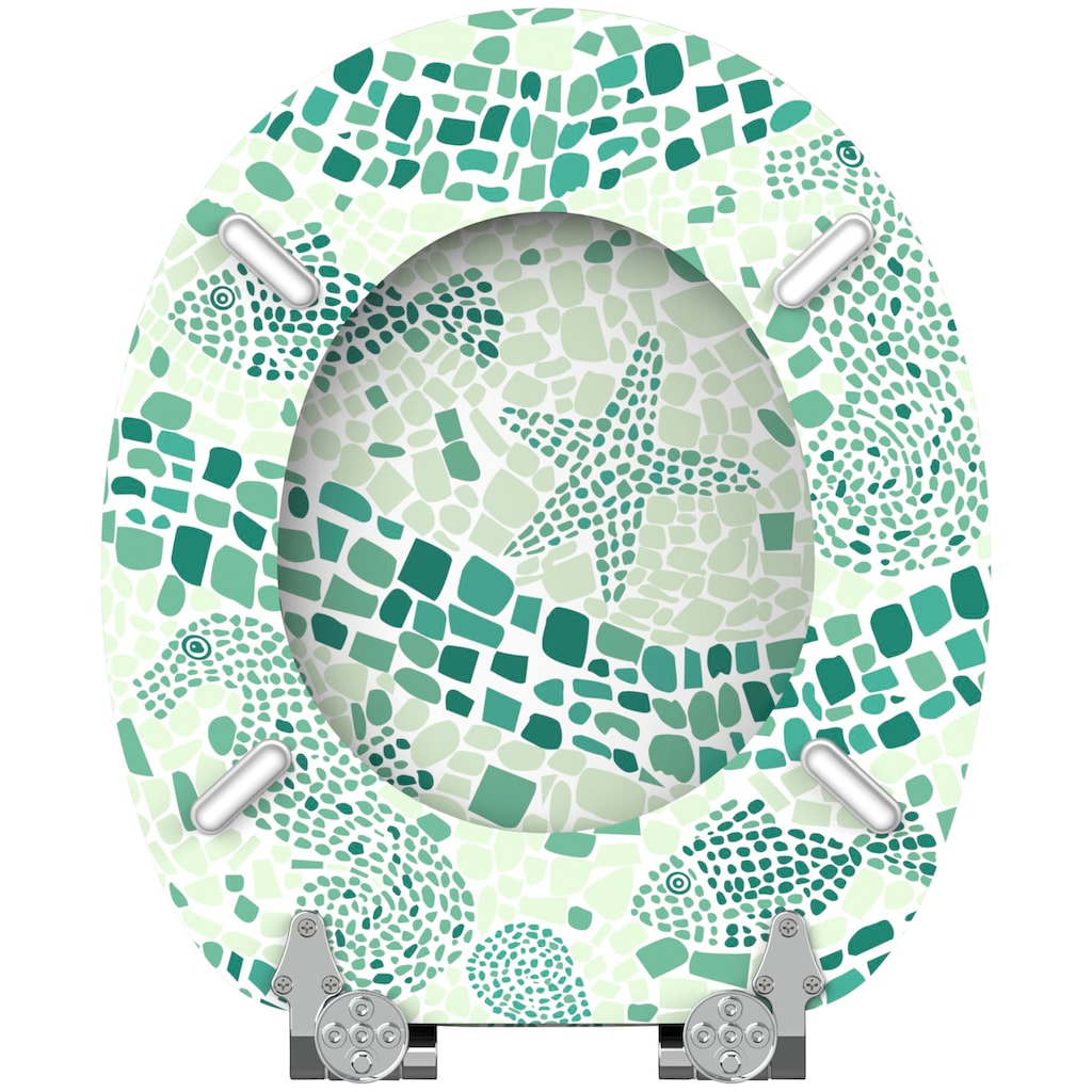 Sanilo WC-Sitz »Mosaic World Green«, mit Absenkautomatik