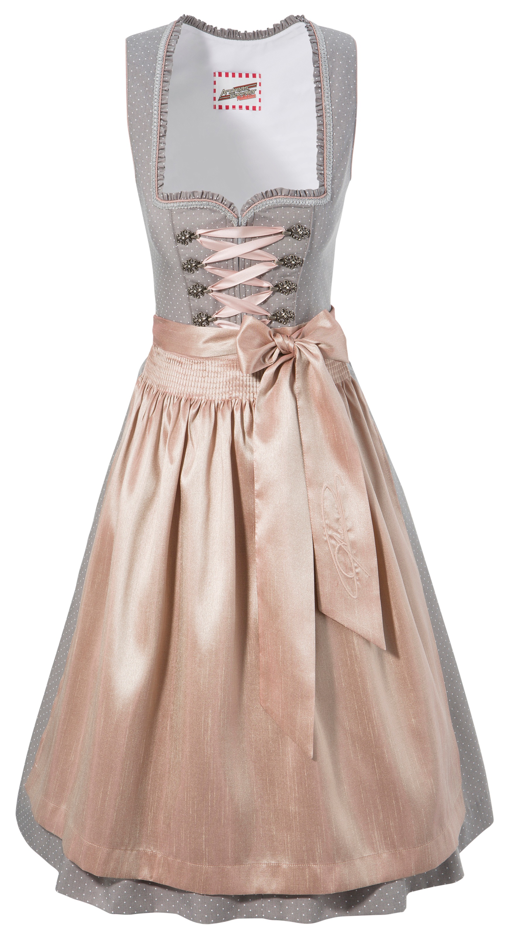 Image of Ackermann - Andreas Gabalier Kollektion Dirndl, (2 tlg.), Damen, midi mit herzförmigen Ausschnitt mit Rüschen und Borte einkaufen bei Ackermann Versand Schweiz