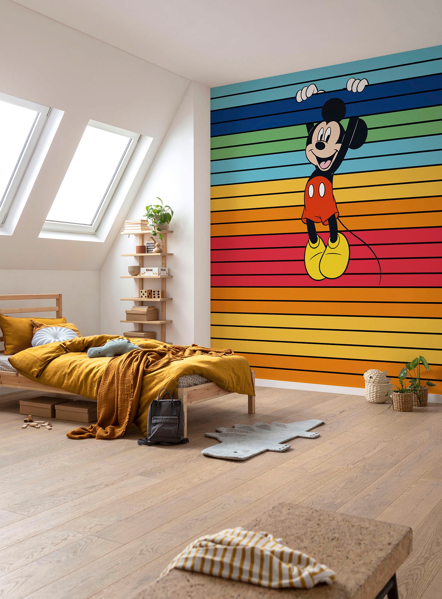 Komar Vliestapete »Digitaldruck Vlies - Mickey Magic Rainbow - Grösse 300 x 250 cm«, bedruckt, Kinderzimmer
