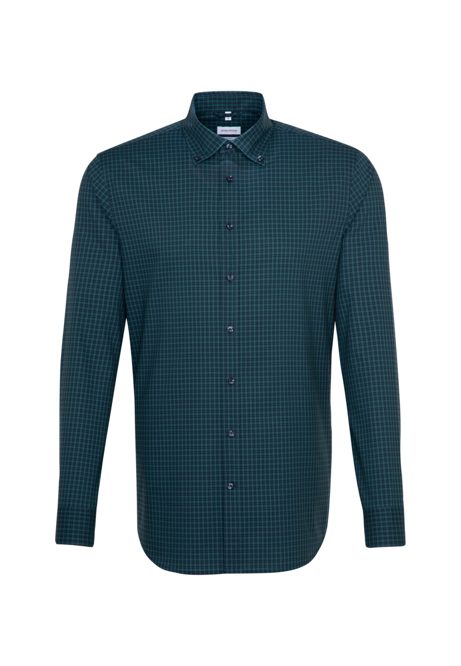 seidensticker Businesshemd »Shaped« Shaped Langarm Button-Down-Kragen Karo