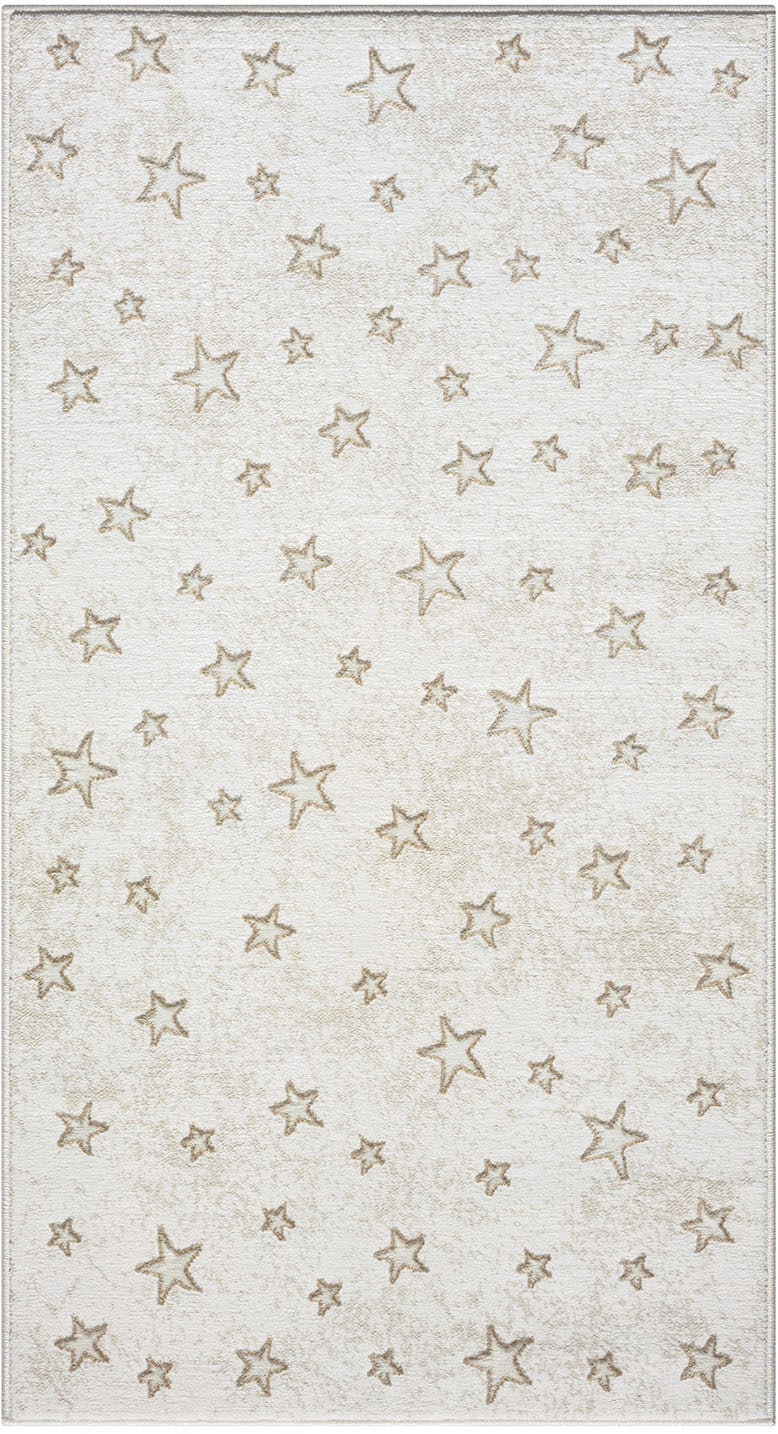 Carpet City Kinderteppich »MARA725«, rechteckig, 11 mm Höhe, Kinderzimmer Teppich Sterne Beige Spielzimmer