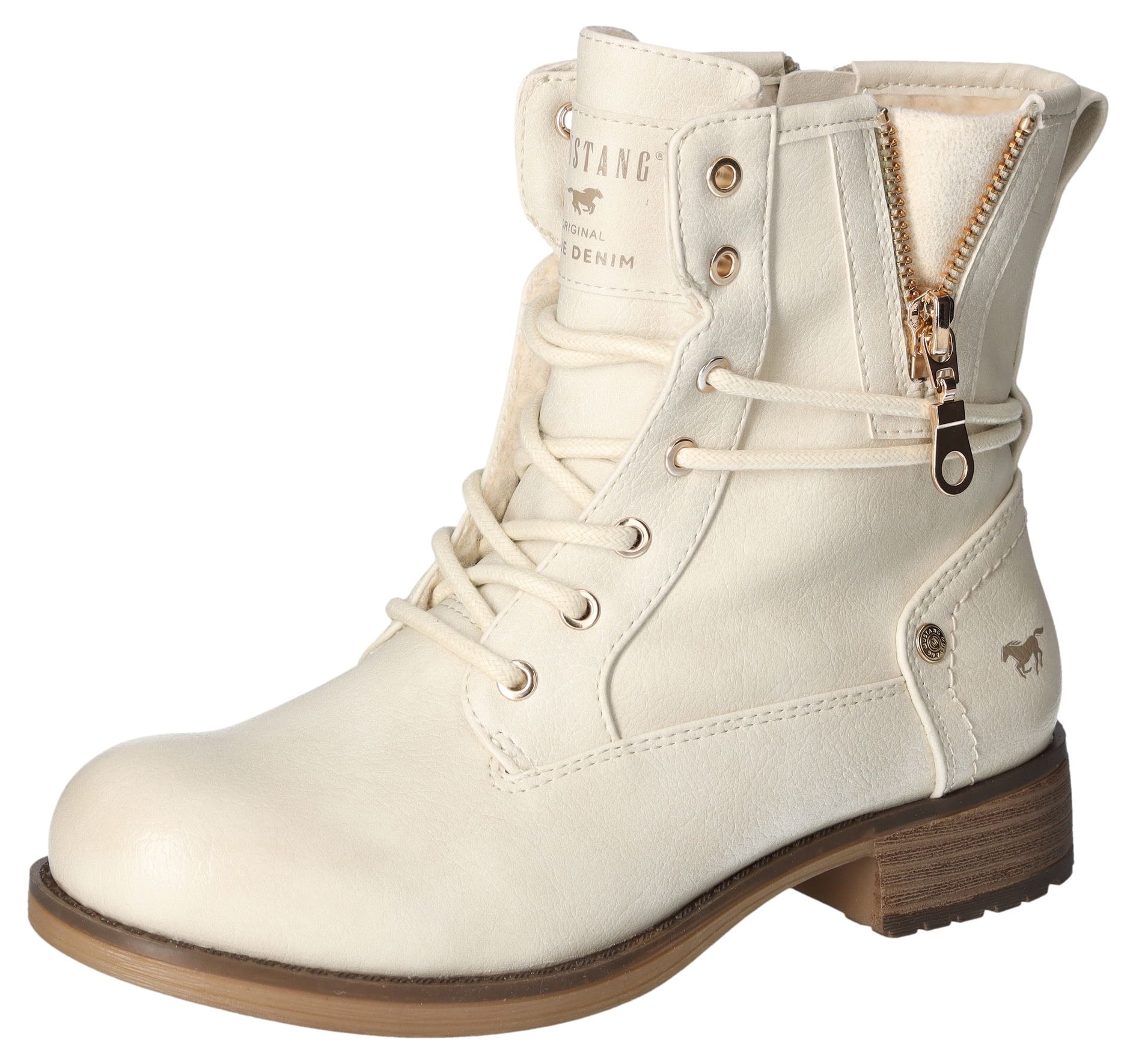 Mustang Shoes Winterboots, Schnürboots, Stiefelette, Blockabsatz, mit Reissverschluss