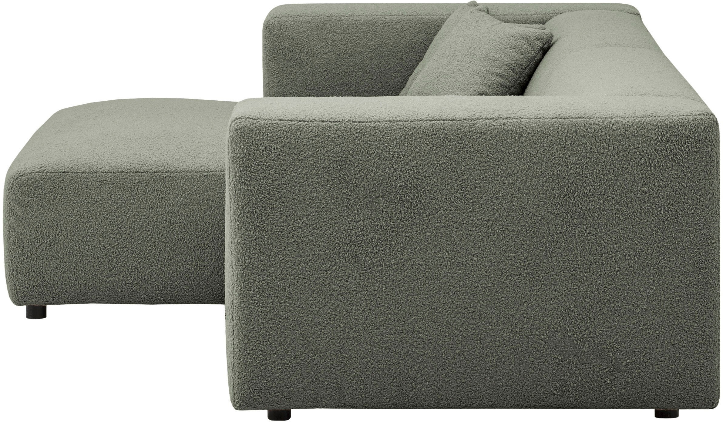andas Ecksofa »BAKELS, L-Form in Cord oder Boucle-Stoff, moderne Couch«, wahlweise Recamiere rechts/links, bequemer Sitzkomfort