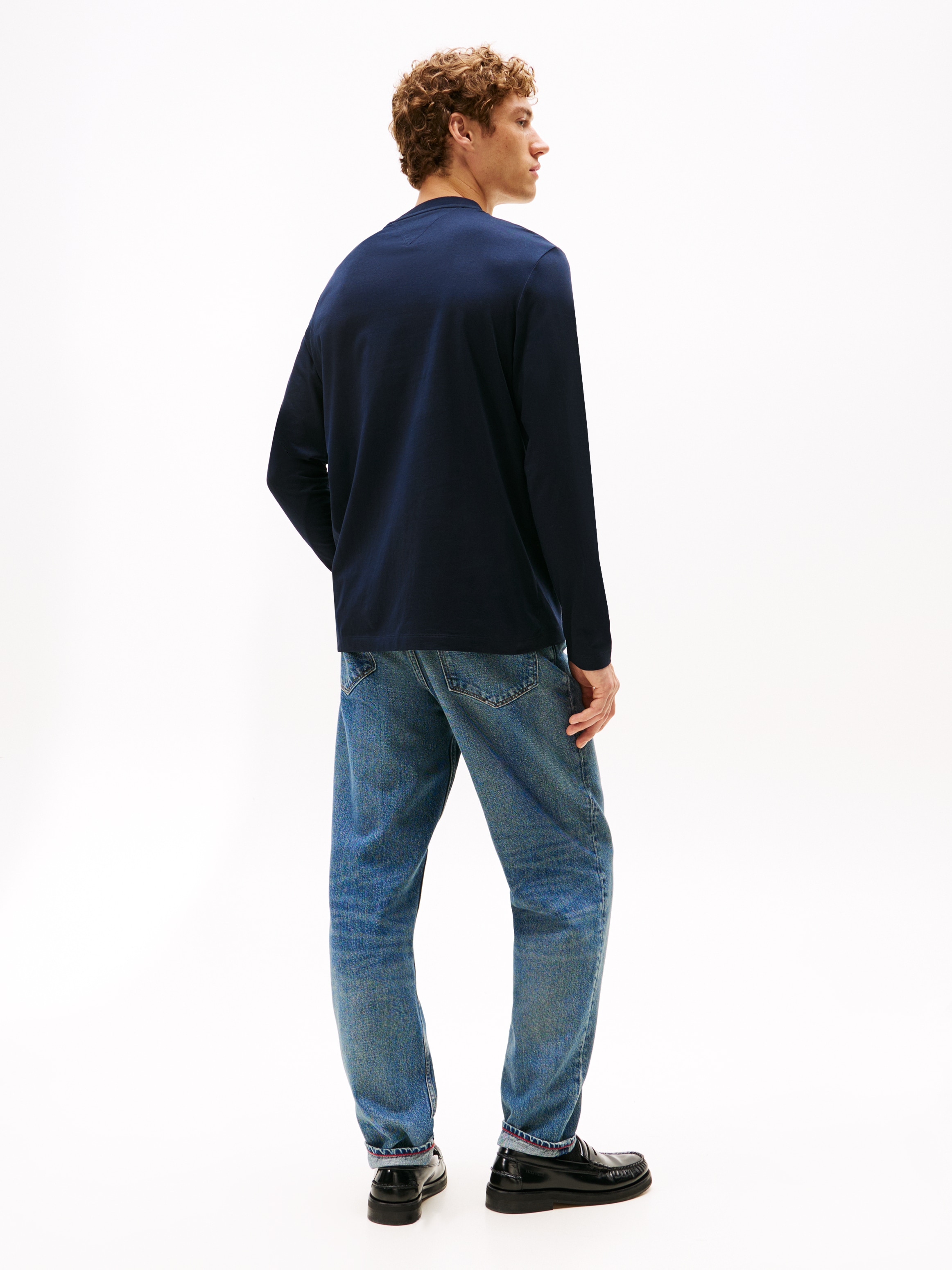 Tommy Hilfiger Langarmshirt »LINEAR FLAG GRAPHIC«, Jersey, Rundhals, Regular Fit, Longsleeve
