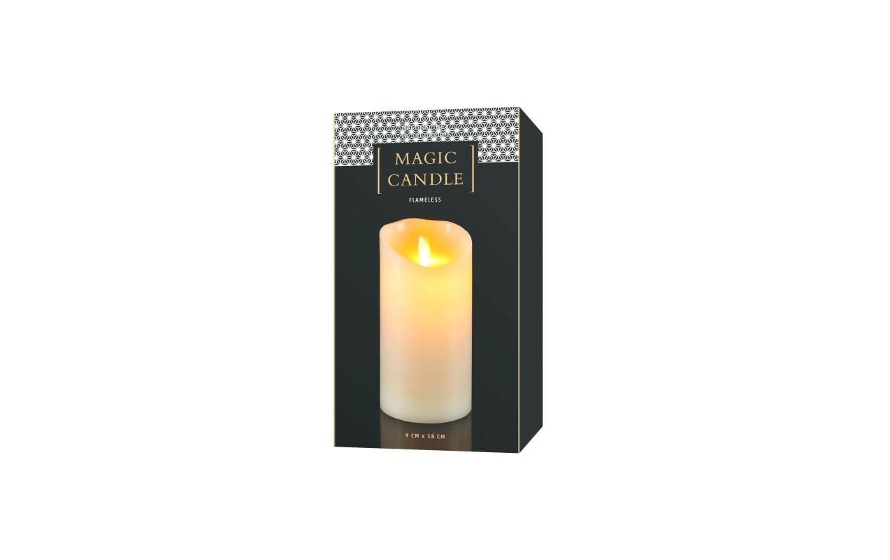 STT LED-Kerze »Magic Candle Ivory M Ø 9 x 18 cm Warmweiss«