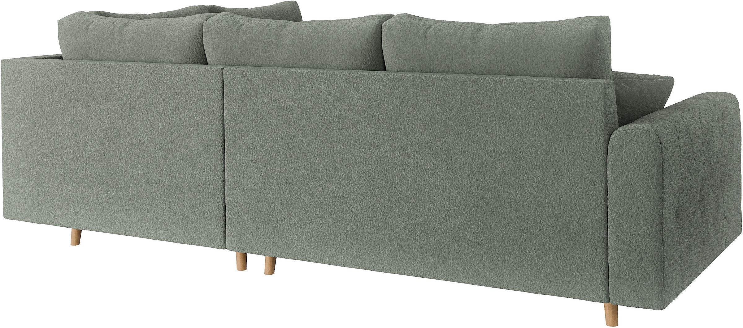 Home affaire Ecksofa »CHARRE L-Form mit Ottomane, Masse B/T/H: 231/161/81 cm«, feine Steppung, lose Rücken- und Zierkissen, auch in Cord und Bouclé