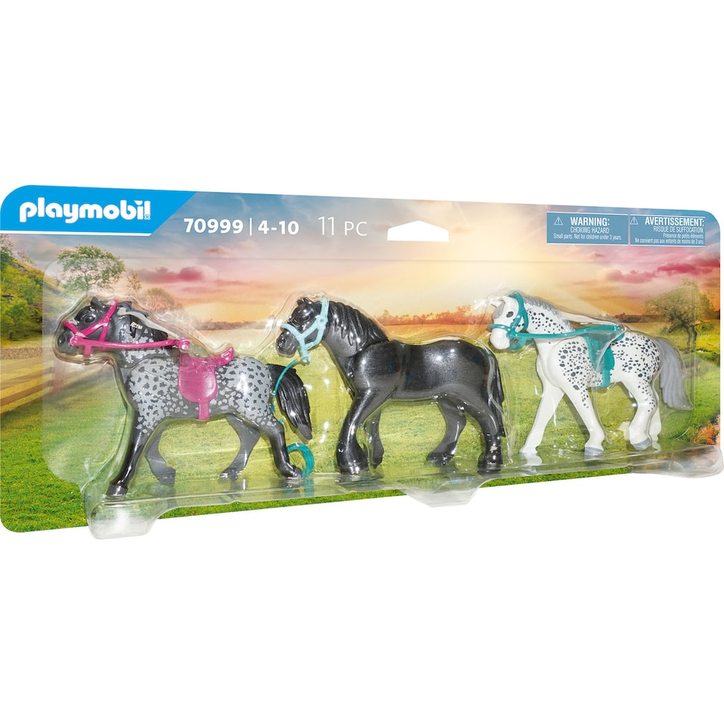 Playmobil® Konstruktions-Spielset »3 Pferde: Friese, Knabstrupper & Andalusier (70999), Country«, (11 St.), Made in Europe