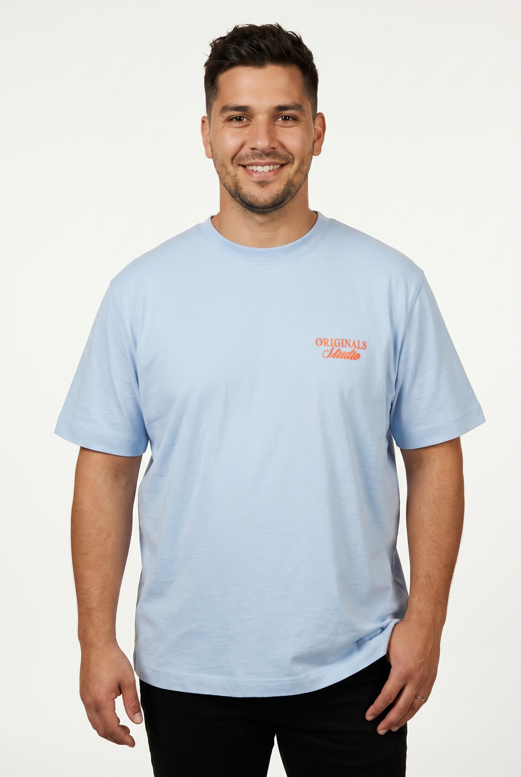 Jack & Jones PlusSize Kurzarmshirt "JORNORREBRO TYPO TEE SS CREW NECK PLS" Baumwolle, regular fit