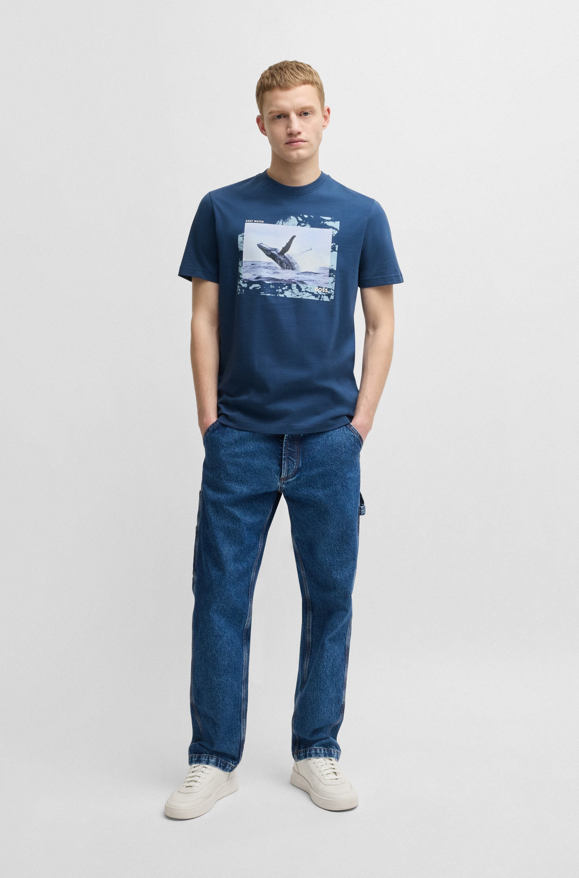 BOSS ORANGE T-Shirt »Te Dunetrace«, mit grossem Fotodruck