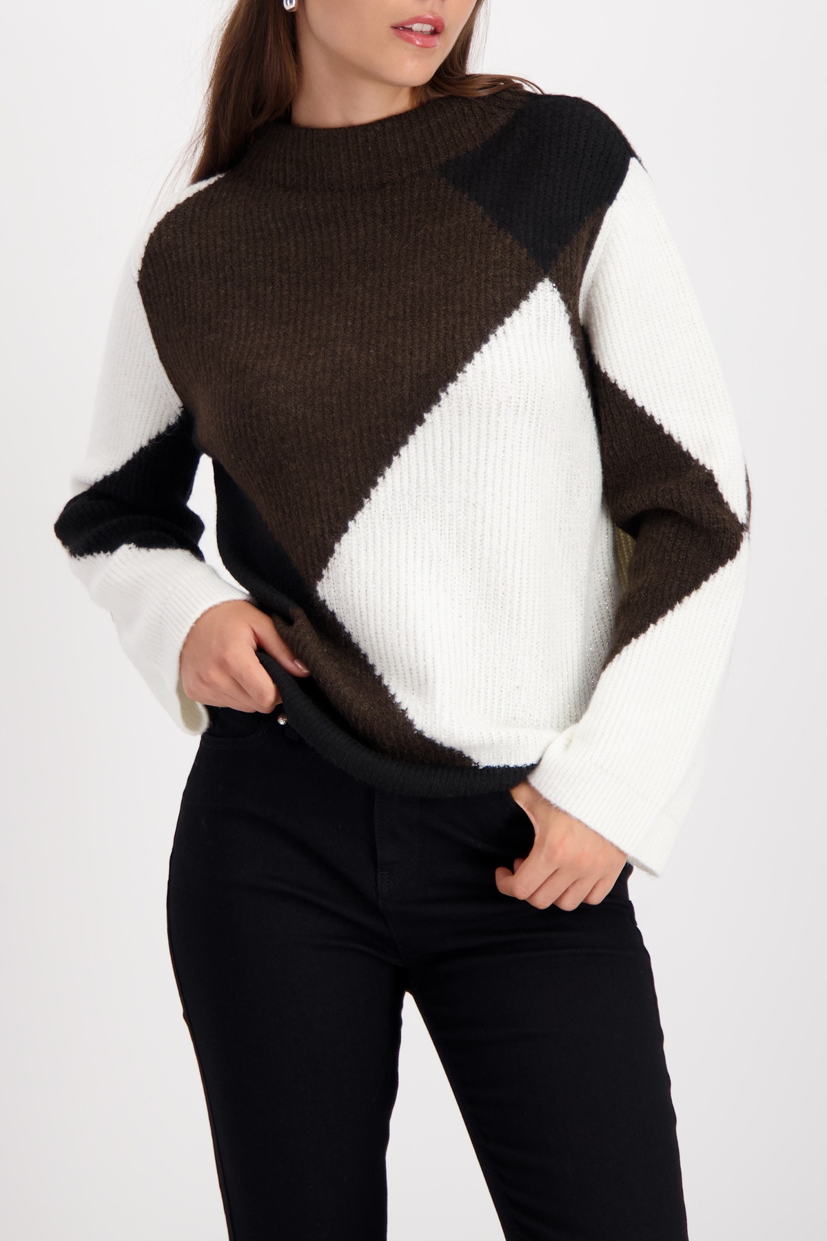 Monari Strickpullover Regular fit mit Rundhalsausschnitt