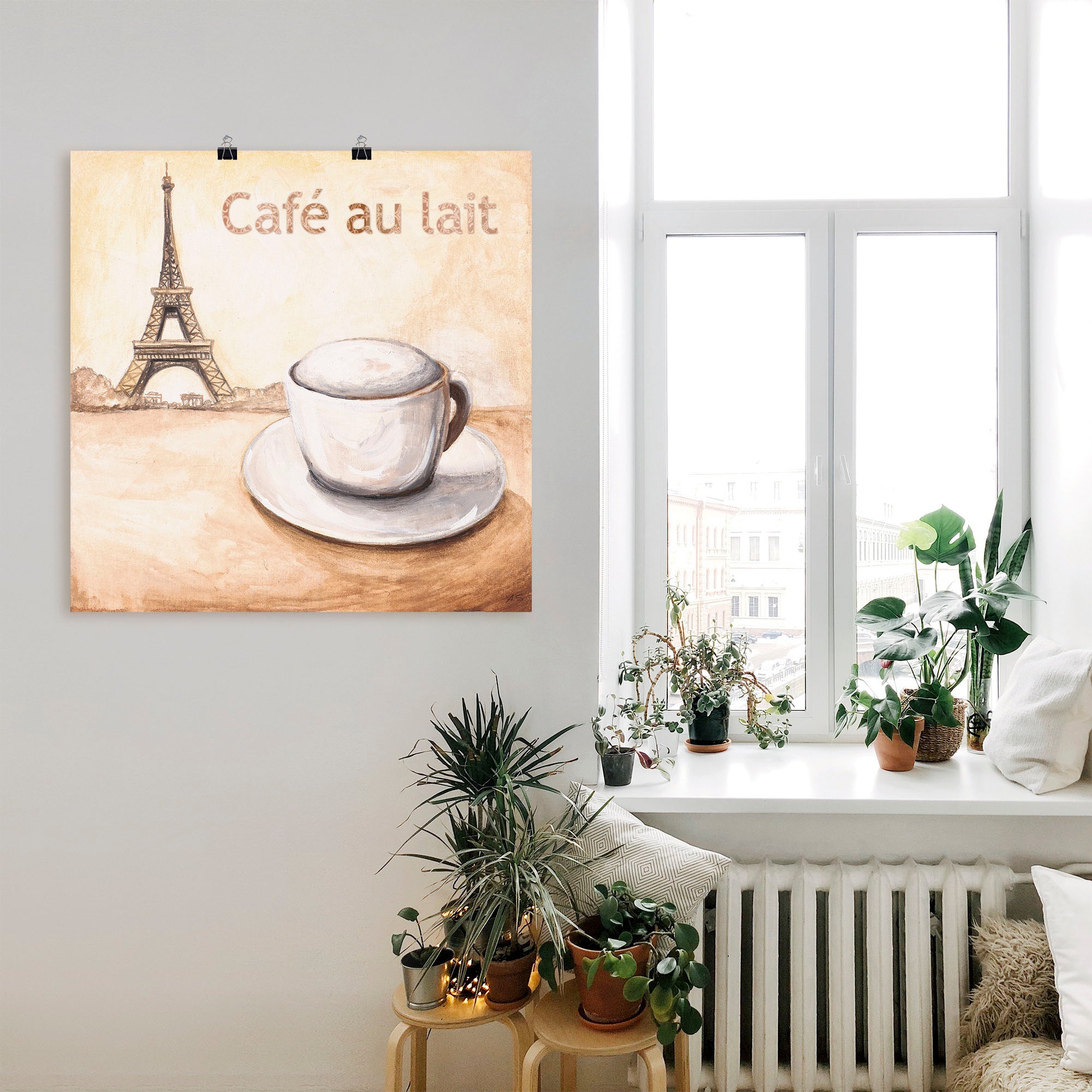 Artland Wandbild »Café au lait oder Wandaufkleber Kaffee (1 Leinwandbild, online Poster Grössen in | versch. shoppen St.), in Bilder, Jelmoli-Versand Paris«, Alubild, als