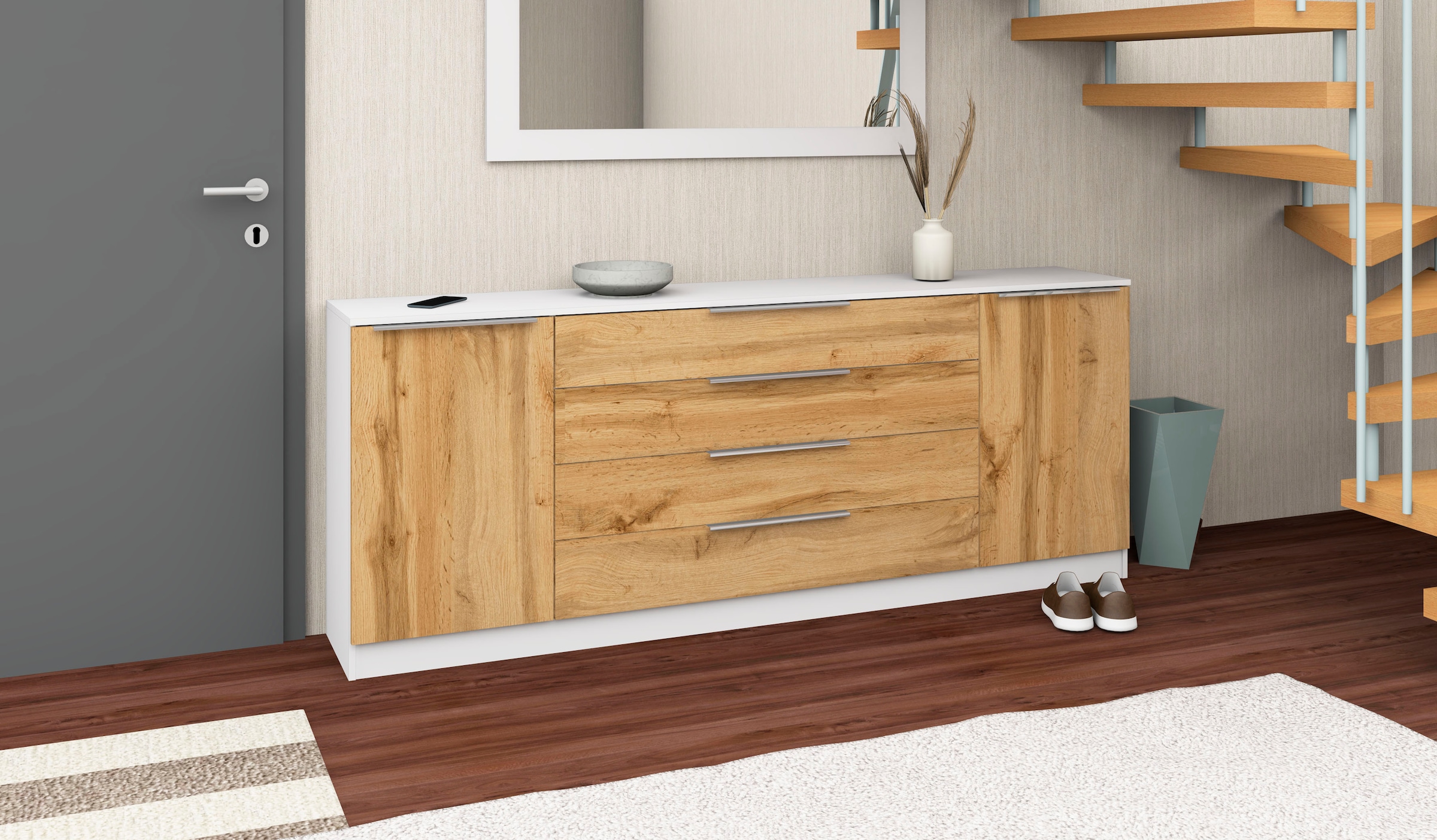 borchardt Möbel Kommode »Oliva«, Breite 200 cm, mit 4 Schubkästen