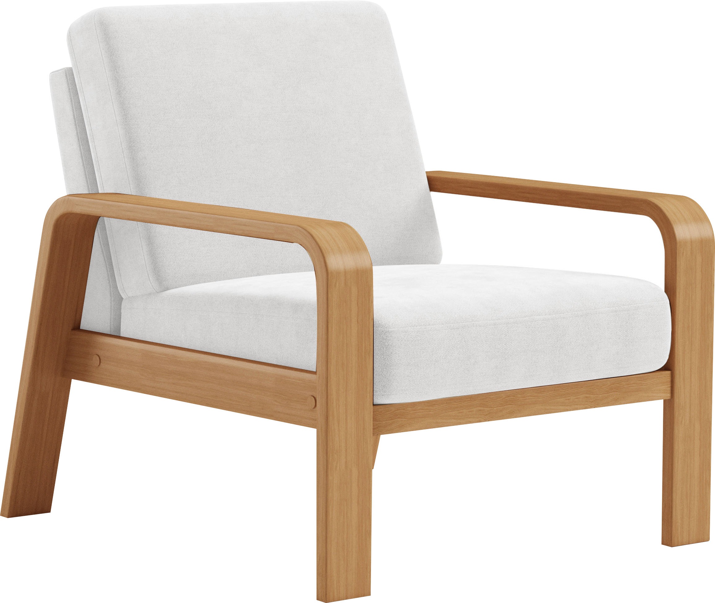sit&more Sessel »Kolding«, Armlehnen aus eichefarbigem Buchenholz, verschiedene Bezüge und Farben