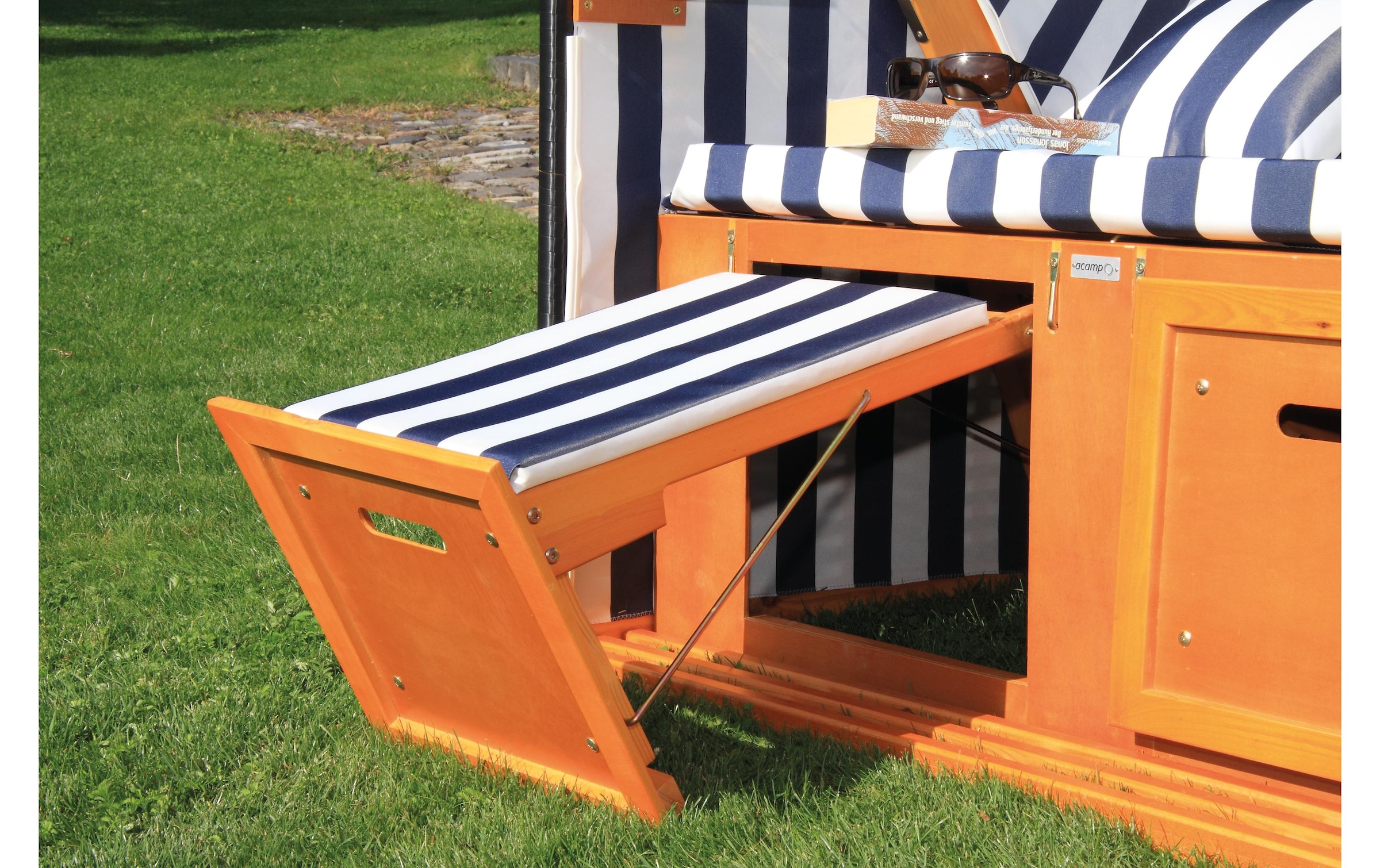 acamp Strandkorb »Sylt Blau/Weiss«
