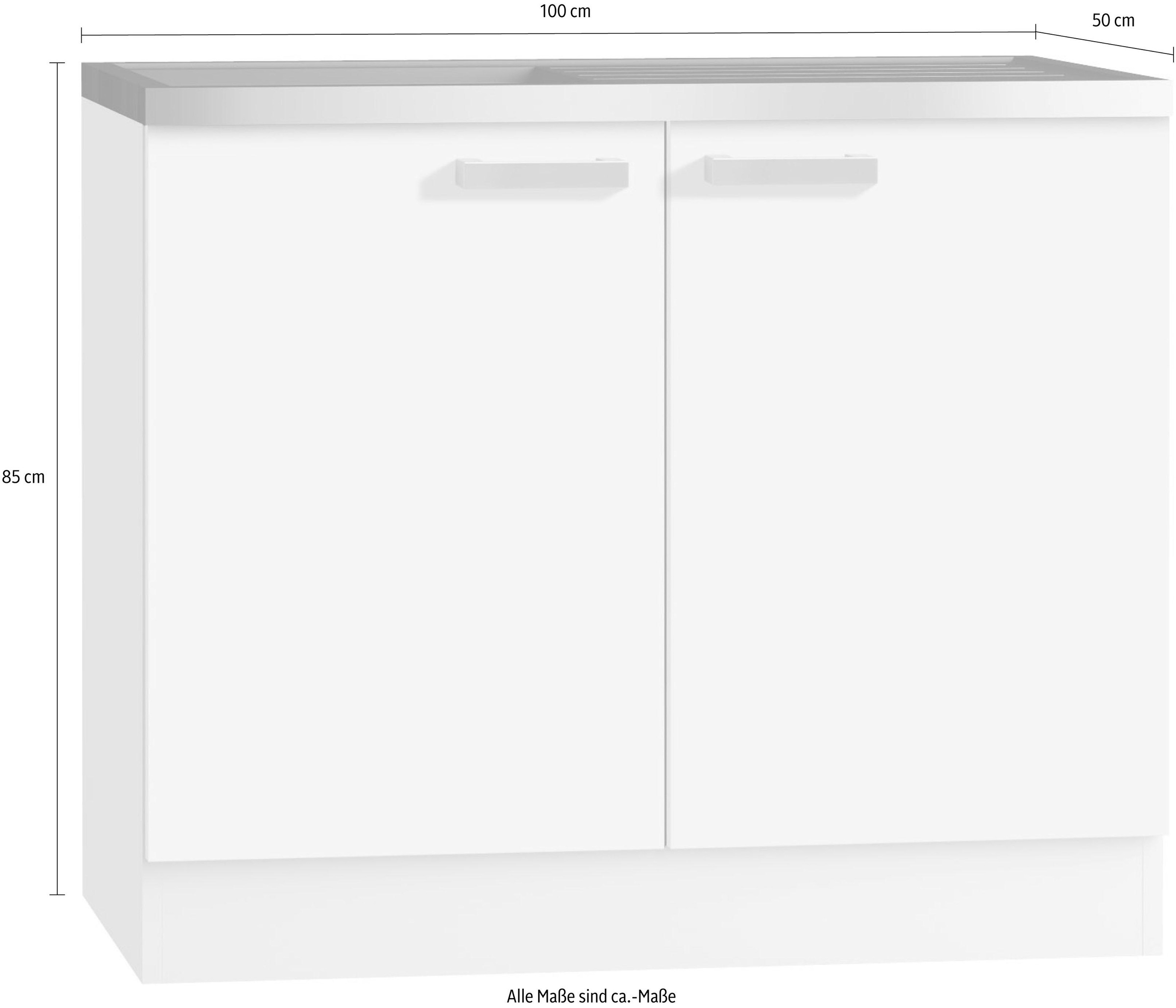 OPTIFIT Spülenschrank "Odense 50" 100 cm breit, 50 cm tief, inkl. Spülenauflage