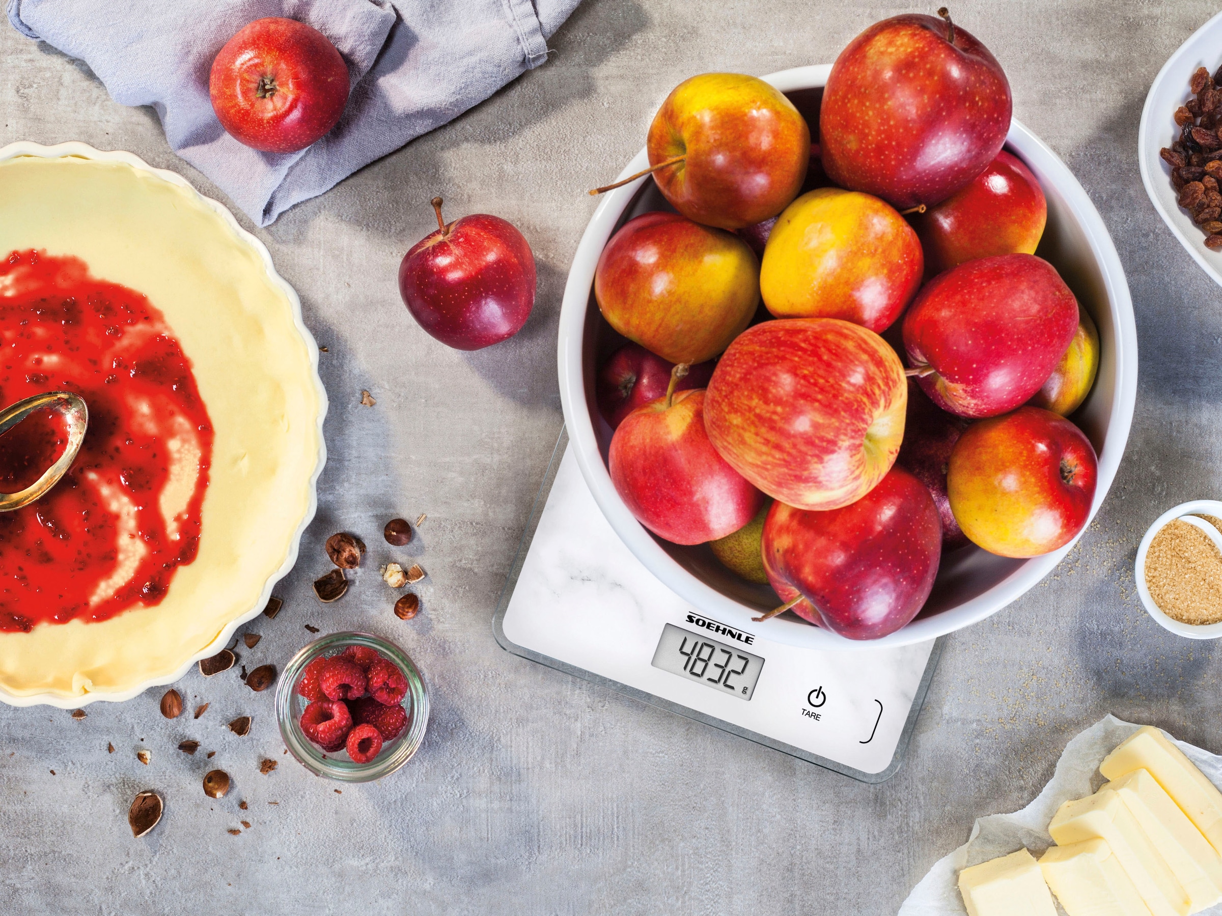 Soehnle Küchenwaage »Page Compact 300 Marble«, Tragkraft 5 kg, 1 g genaue Teilung