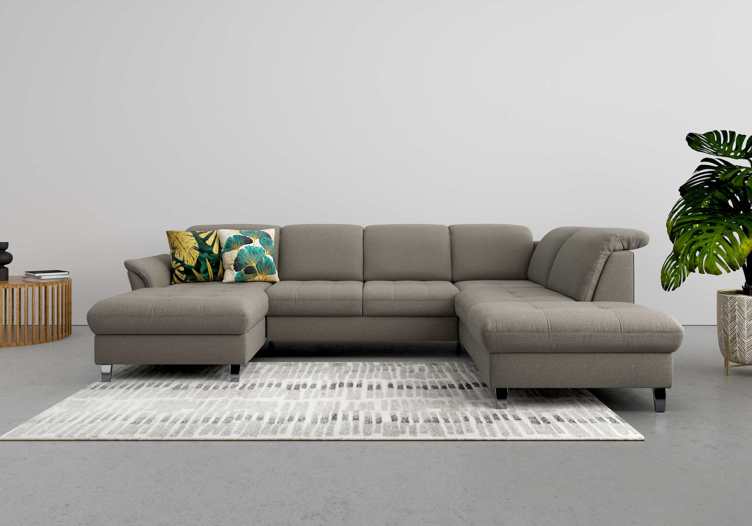 sit&more Wohnlandschaft "Maggiore U-Form" wahlweise mit Kopfteilverstellung, Bettfunktion und Stauraum