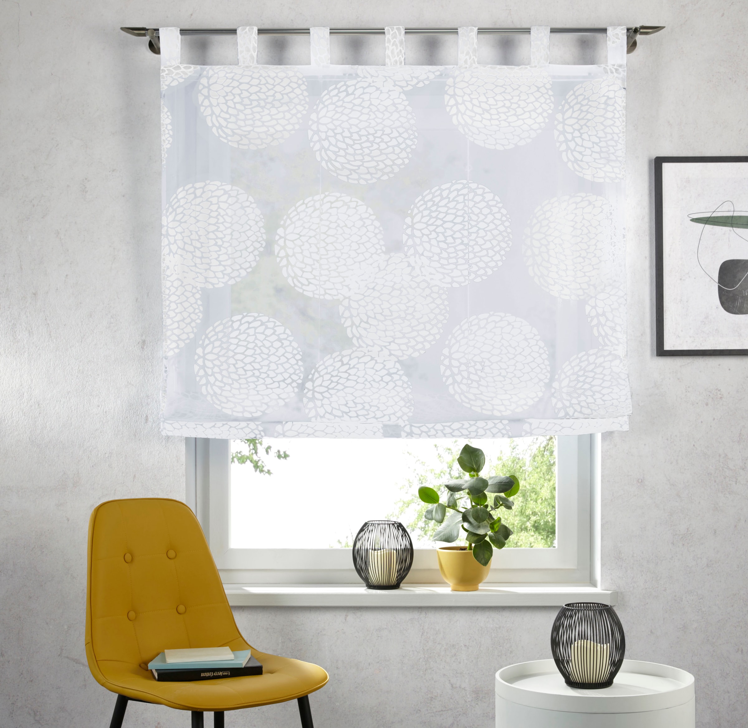 my home Raffrollo »Belem«, mit Schlaufen, Transparent, Voile, Polyester
