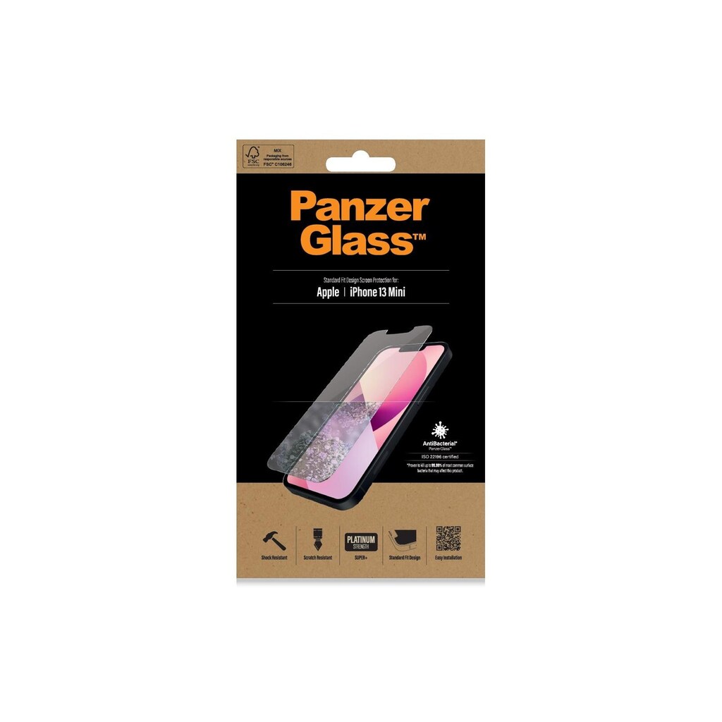 PanzerGlass Displayschutzglas »Displayschutz Standard«, für iPhone 13 mini, Nicht 100% bis an den Rand deckend