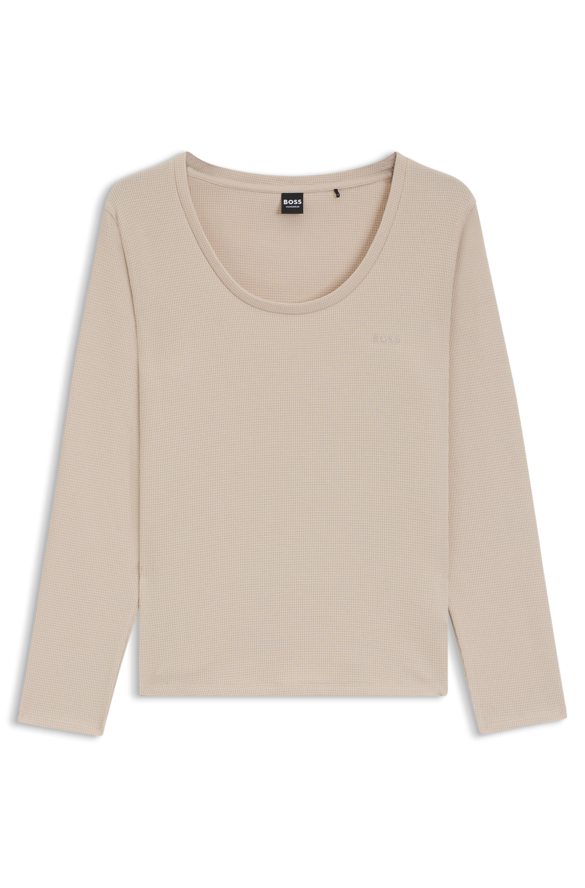 BOSS Langarmshirt »Waffle«, Schlaf-Top, Waffelstruktur, aus Baumwollmix