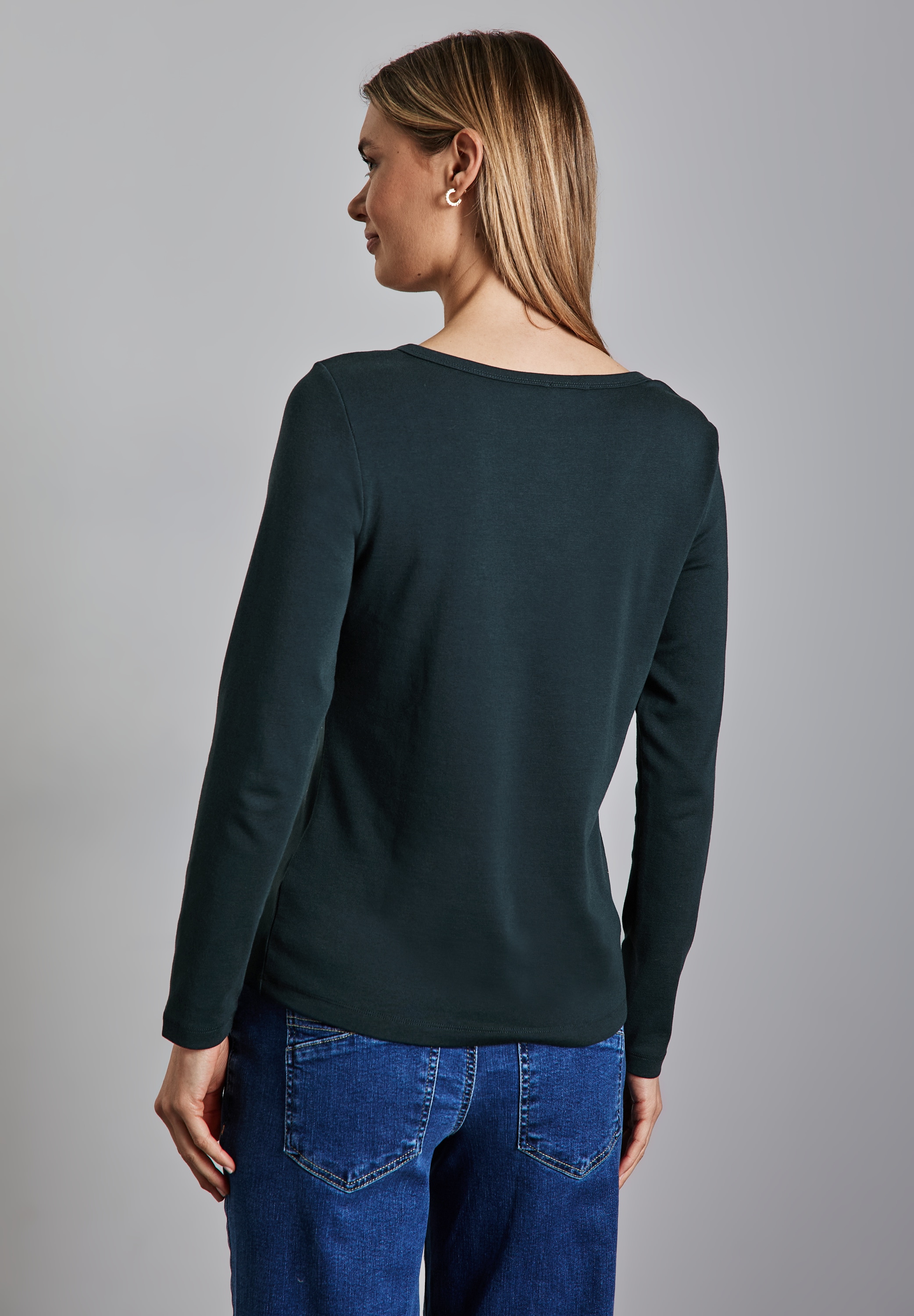 STREET ONE Langarmshirt, mit Knopfdetail