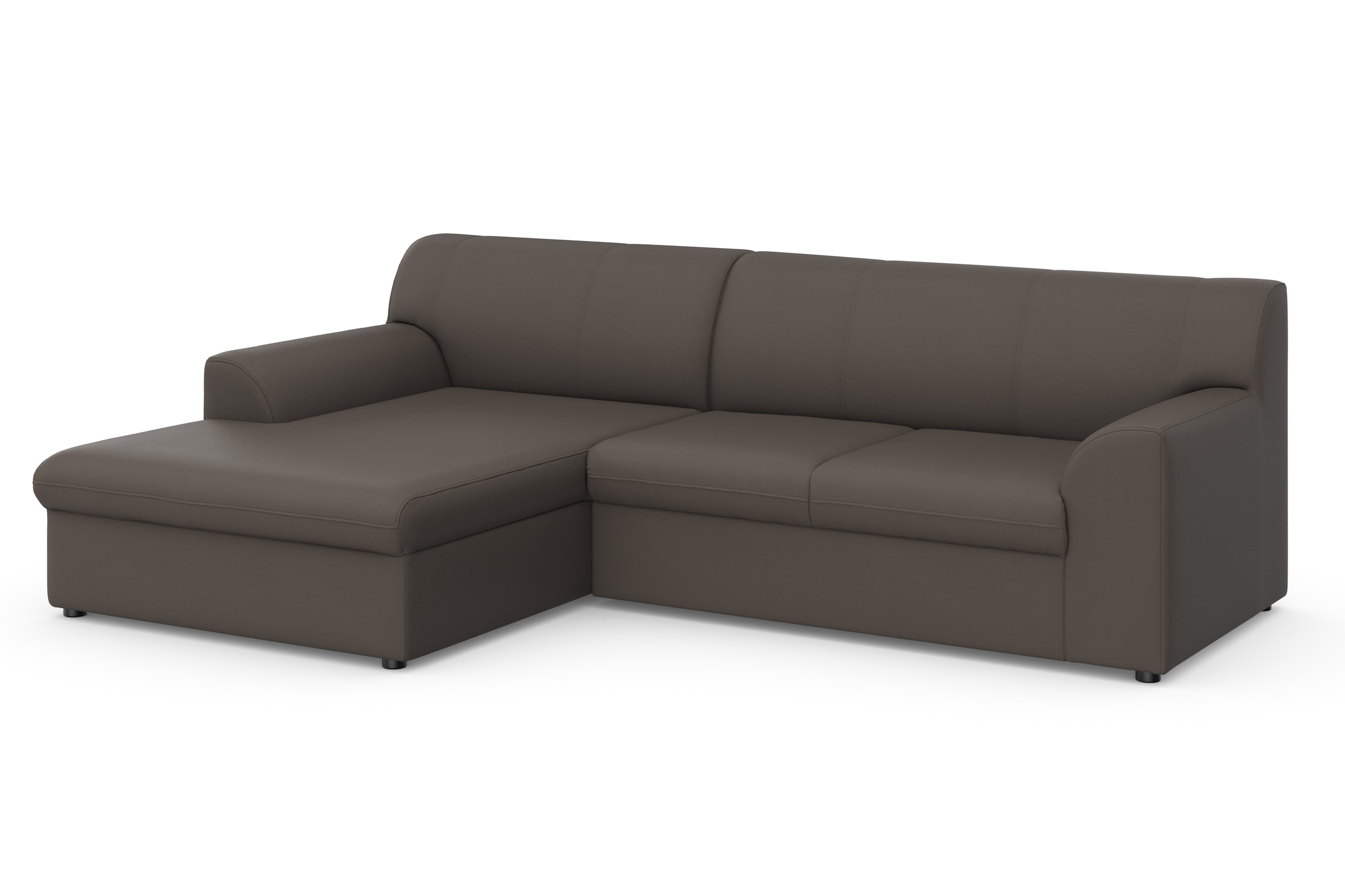 DOMO collection Ecksofa »Topper, elegant und zeitlos, kompaktes Stellmass 245/155cm, L-Form«, mit Recamiere, wahlweise mit Schlaffunktion