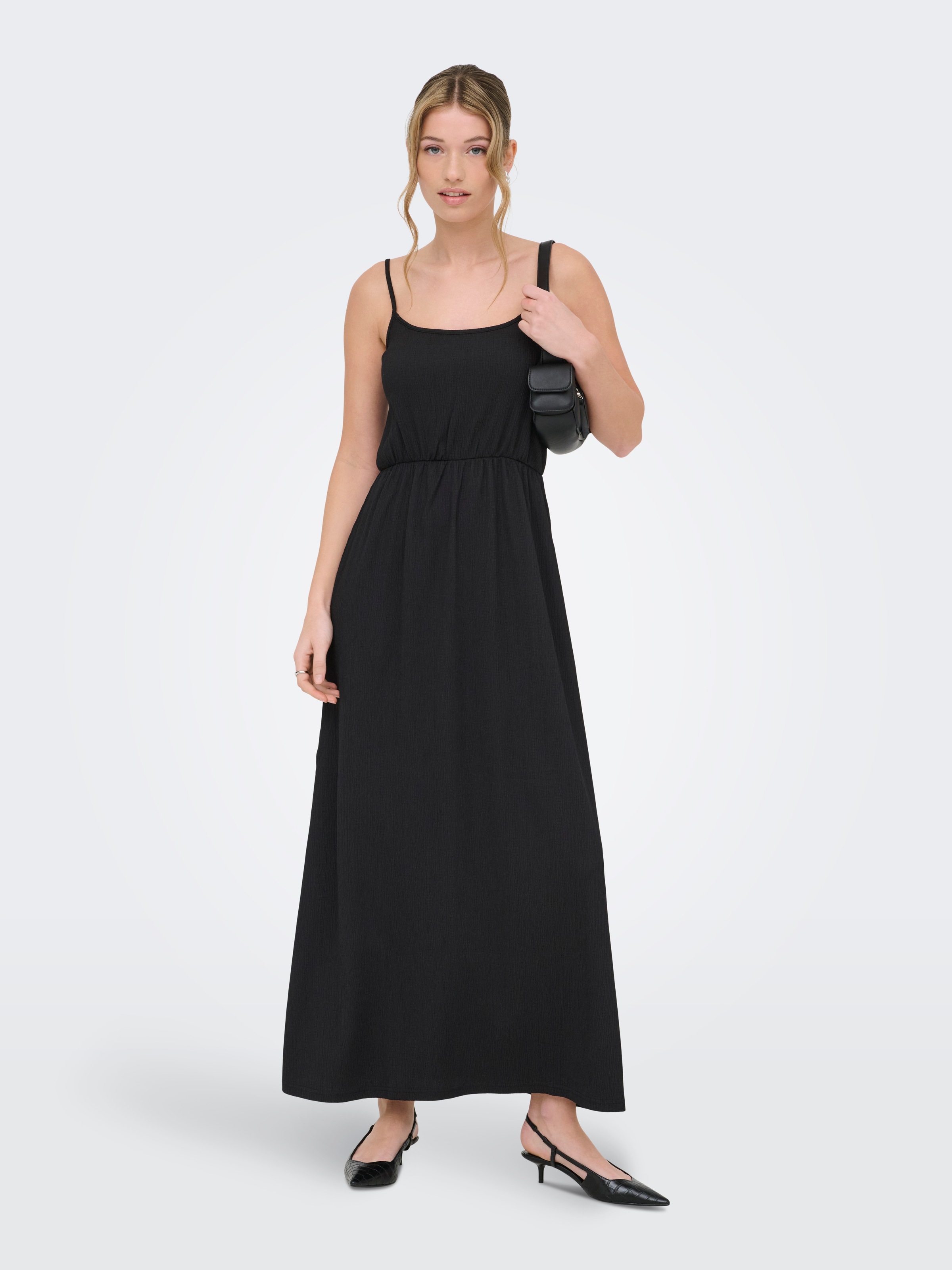 ONLY Maxikleid "ONLALTA S/L LONG STRAP DRESS PNT ZLO"