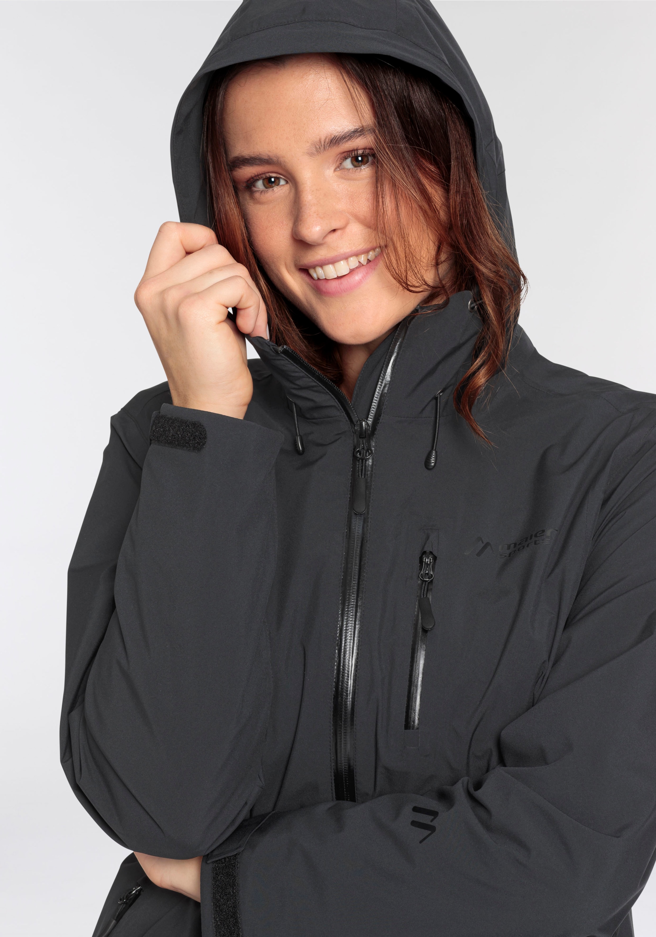 Maier Sports Funktionsjacke, mit Kapuze, Wasserdichte Übergangsjacke, auch in grossen Grössen erhältlich