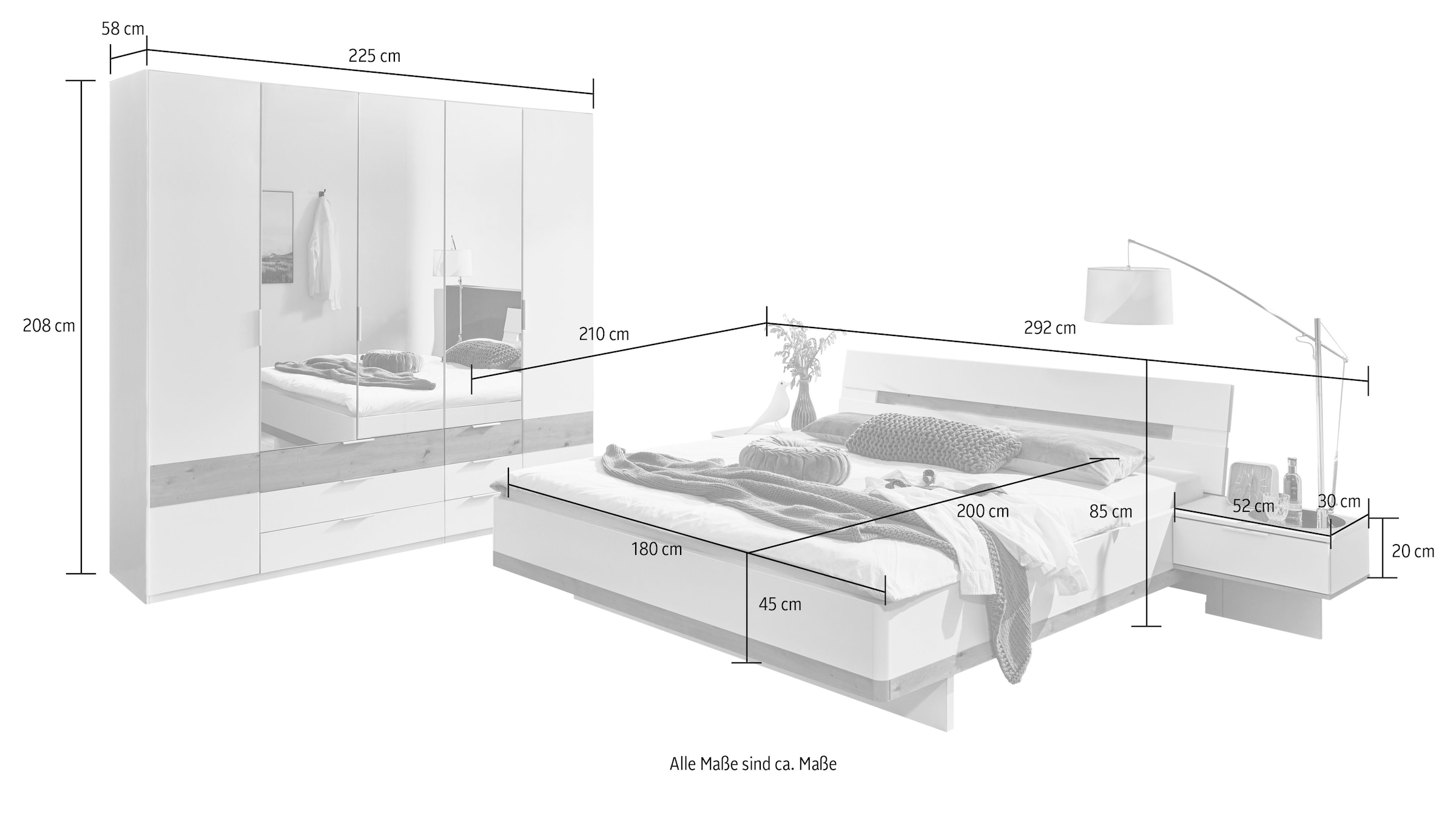 Wimex Komplettschlafzimmer »Gibraltar«, (4 tlg.)