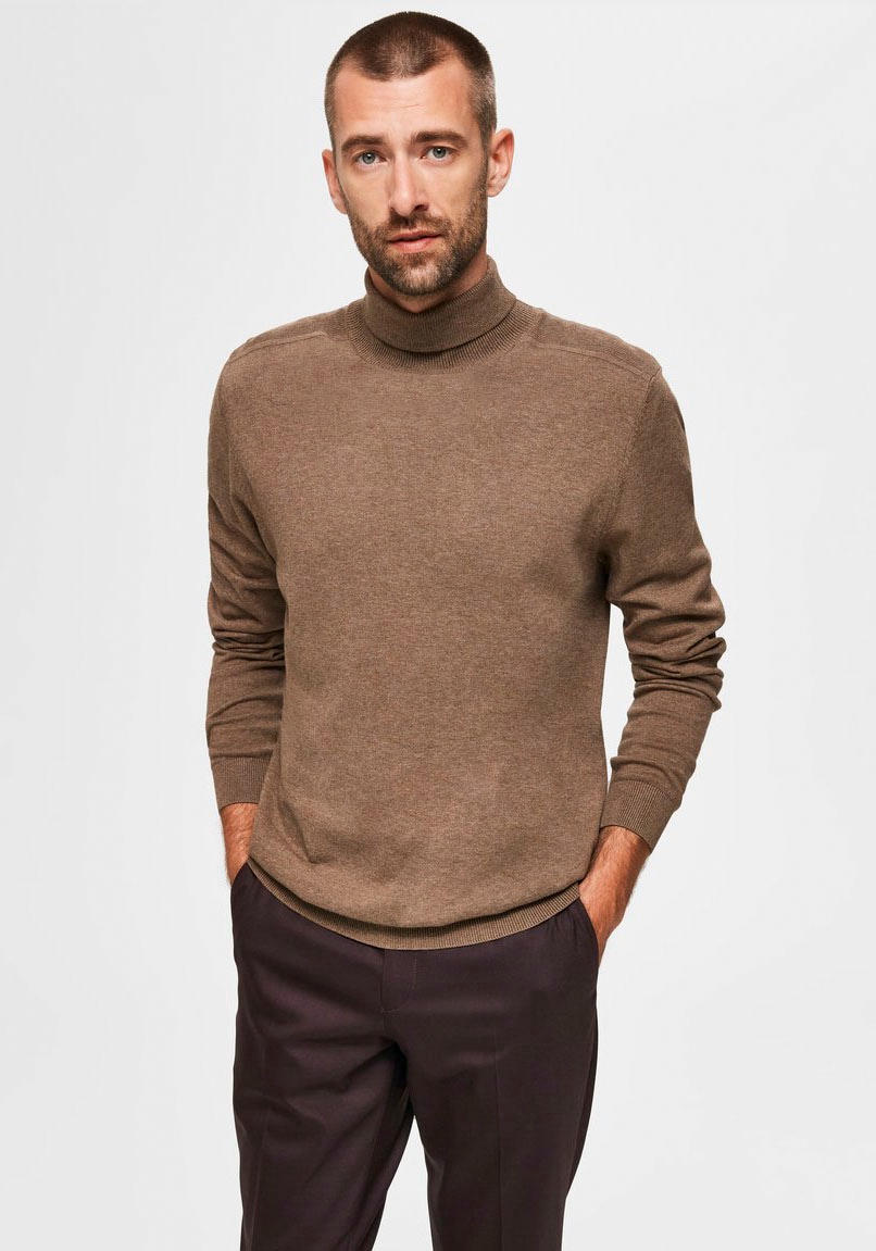 SELECTED HOMME Strickpullover »SLHBERG ROLL NECK NOOS«