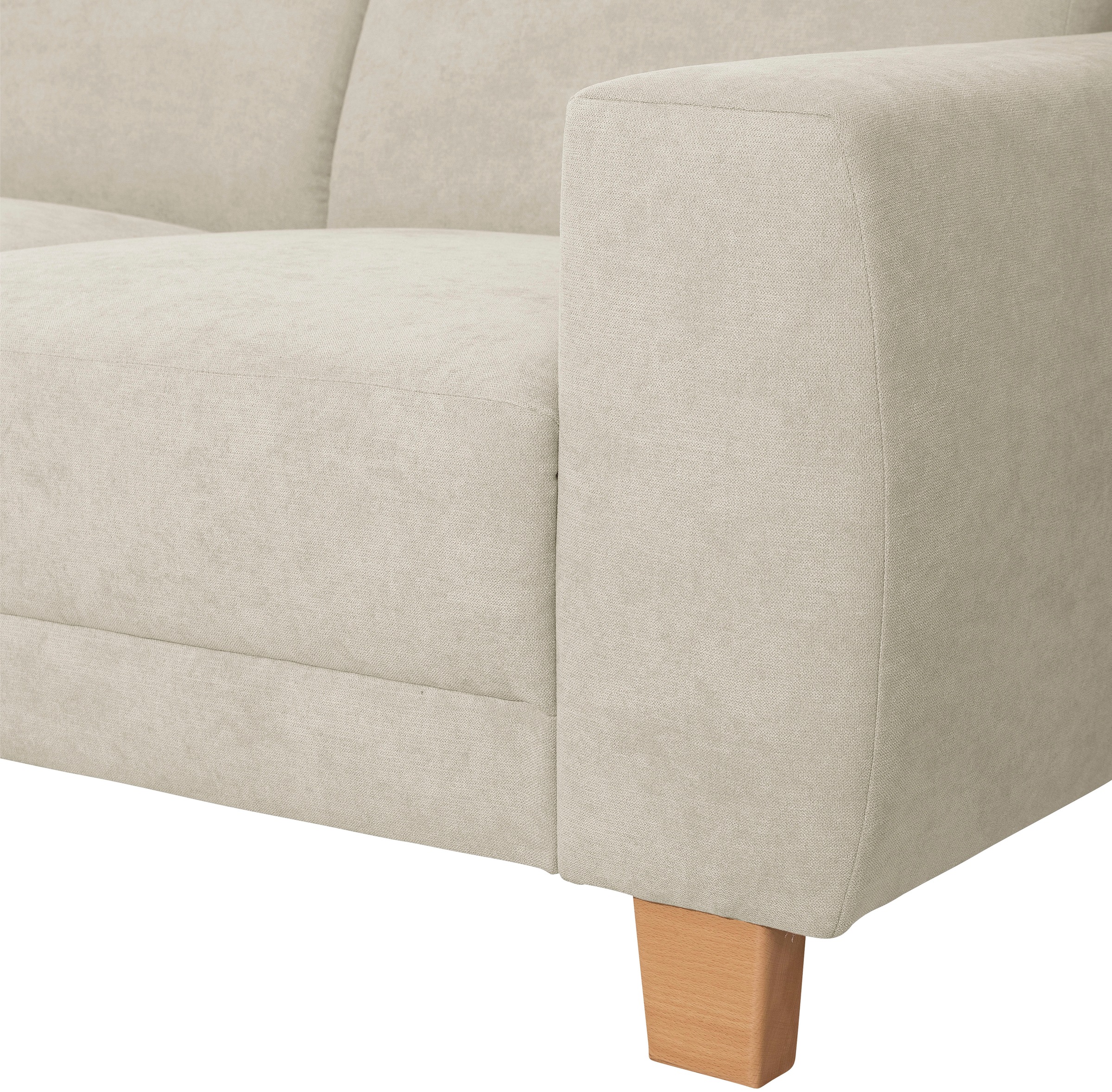 Max Winzer® Ecksofa »Blackpool modern, mittlere Sitzhärte mit hochwertiger Schaumpolsterung«, Lounge-Charakter durch niedrigen, leicht gewölbten Rücken