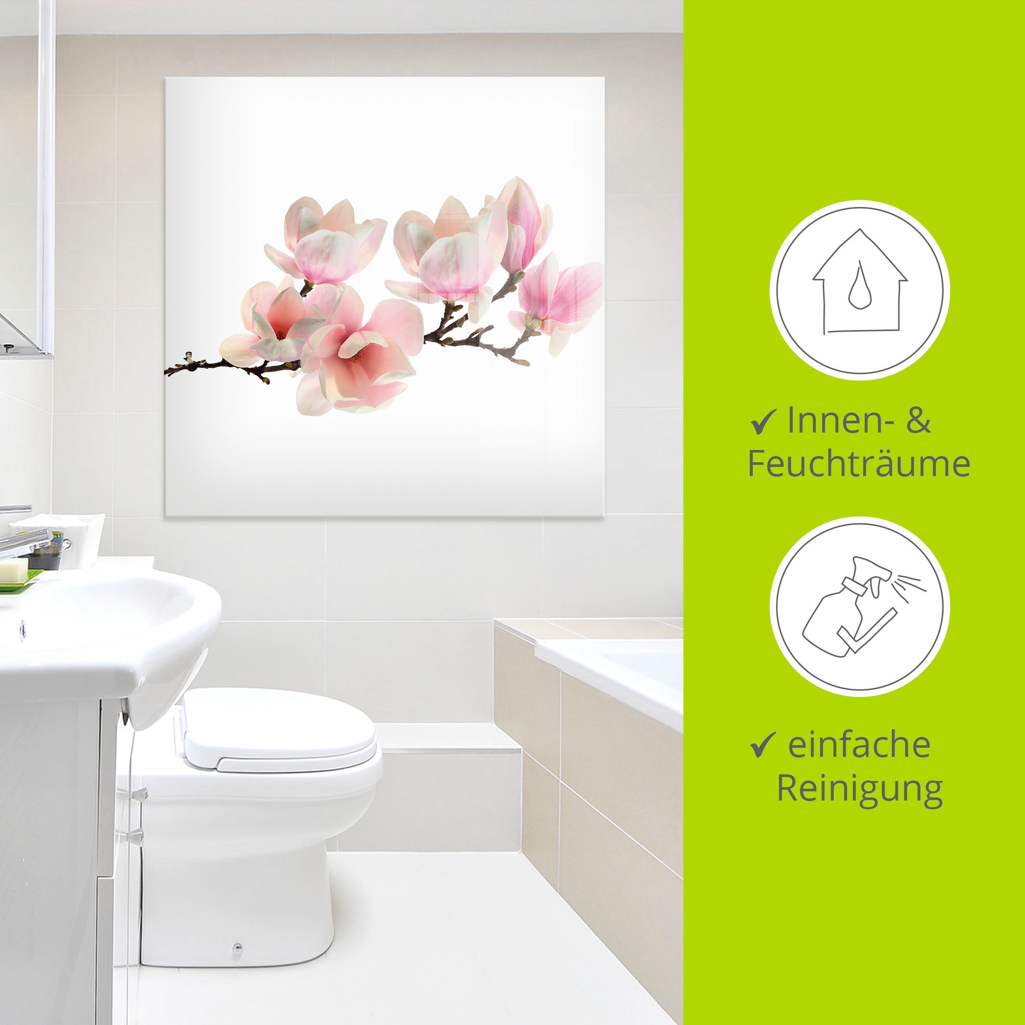 Artland Glasbild »Magnolie«, Blumen, (1 St.), in verschiedenen Grössen