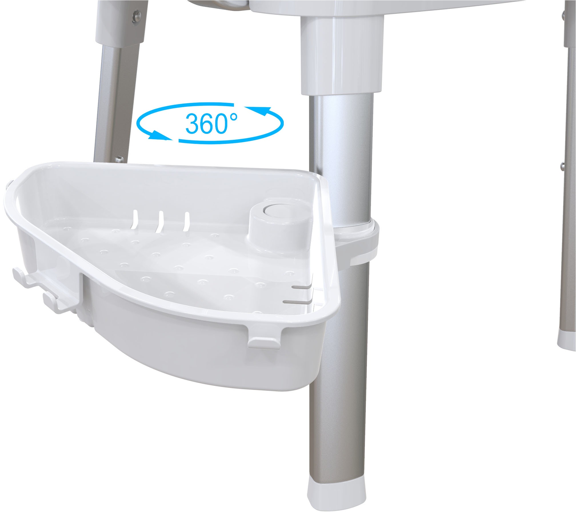Bischof Dusch- und Badhocker »Splash Deluxe«, belastbar bis 150 kg, mit schwenkbarer Ablage 28x21cm
