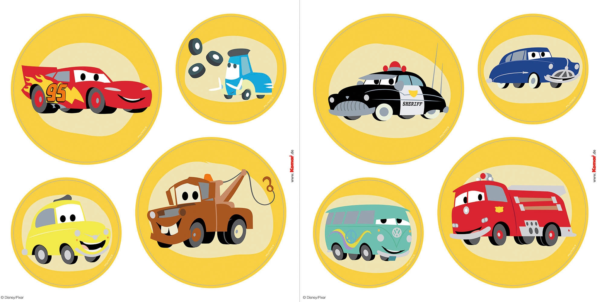 Komar Fensterbild »Fenstersticker - Cars Ka-Chow Bubbles - Grösse 30 x 30 cm, 2 Bogen«