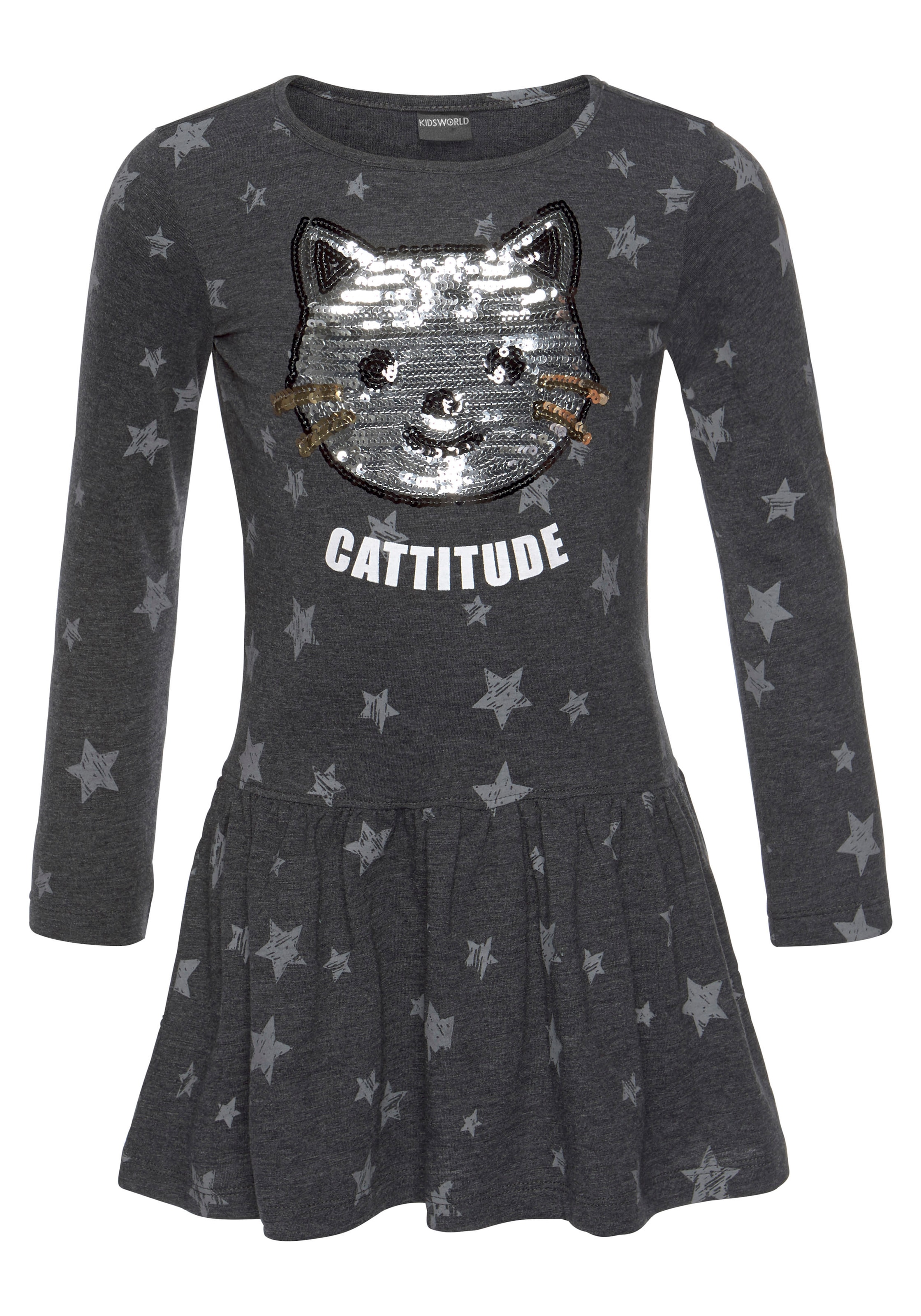 bestellen | »für kleine Jelmoli-Versand KIDSWORLD Jerseykleid mit ✵ online Pailletten-Applikation Mädchen«,