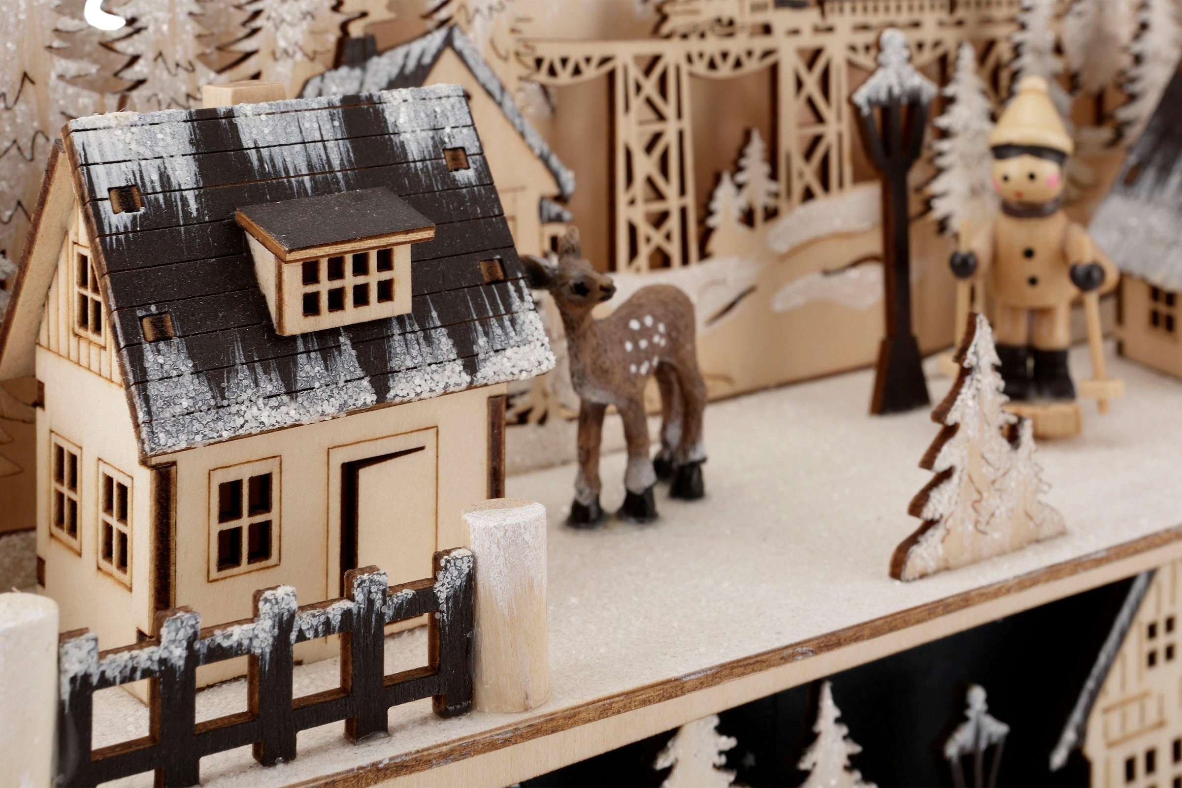 Home affaire Lichterbogen »Lichtersockel, Weihnachtsdeko«, aus Holz, mit  vielen Details commander en ligne