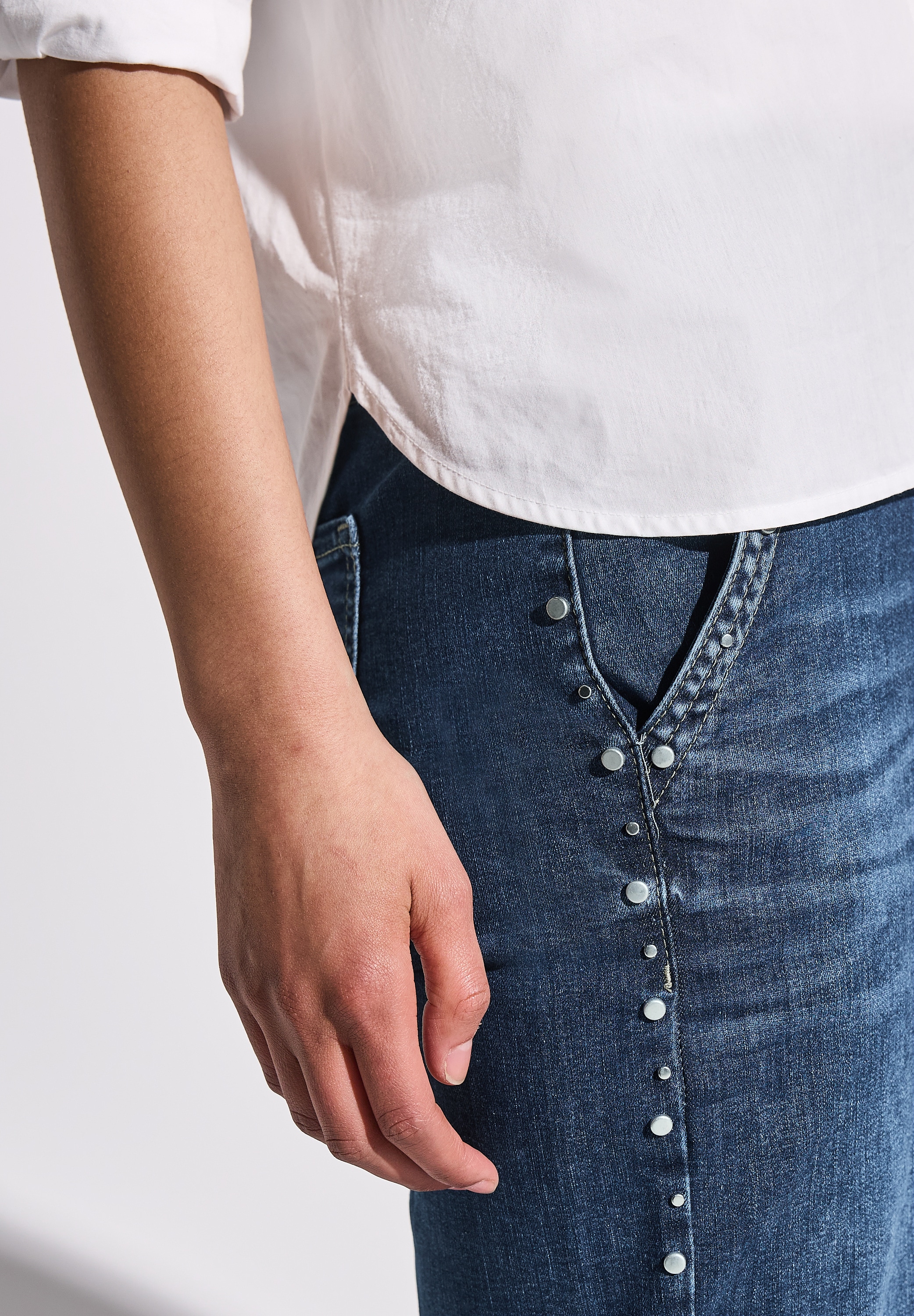 STREET ONE High-waist-Jeans, mit Nieten