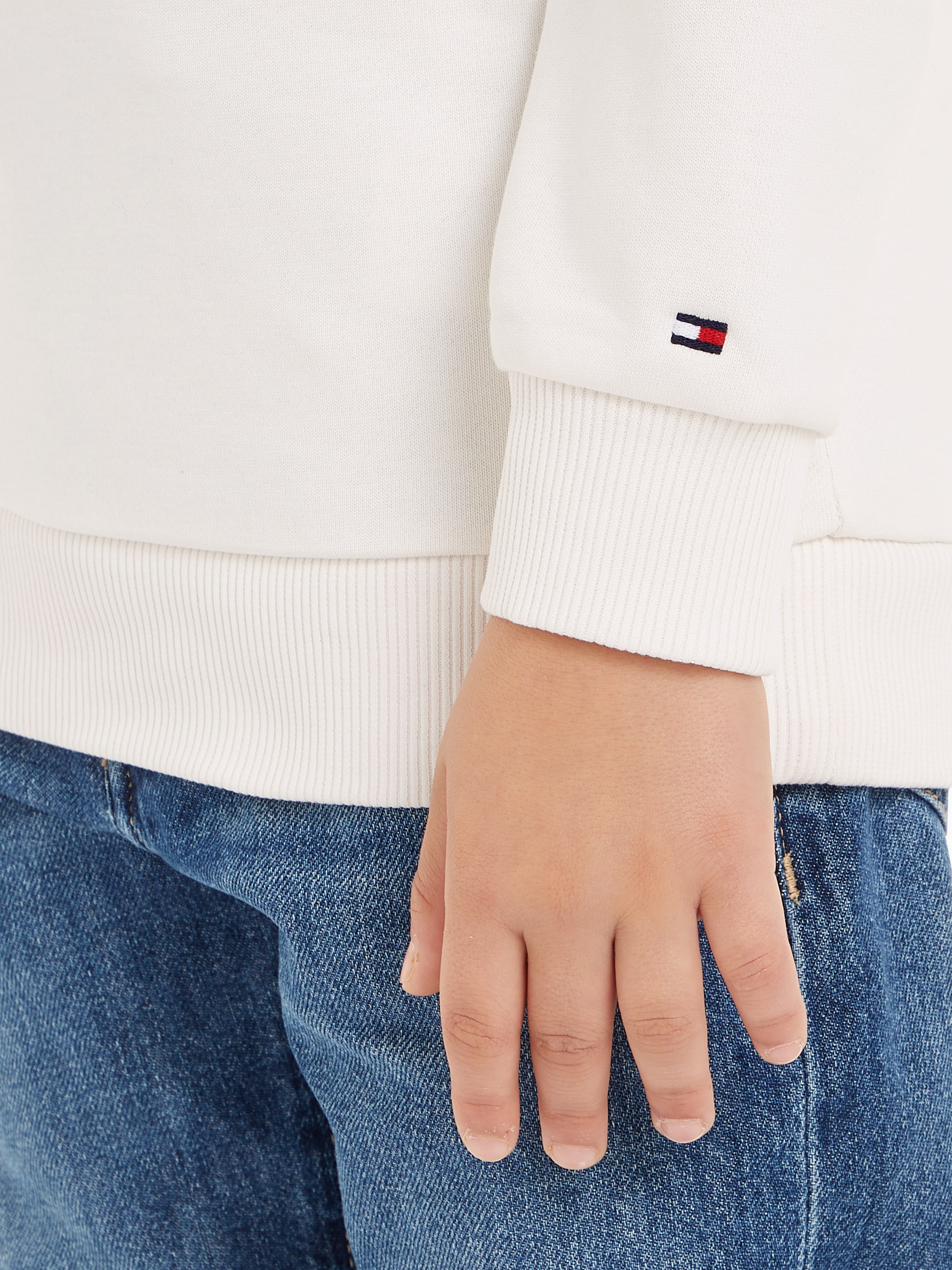 Tommy Hilfiger Sweatshirt »MONOTYPE FLOCK REG SWEATSHIRT«, Baby bis 2 Jahre; mit Frontprint; Rundhals, Langarm