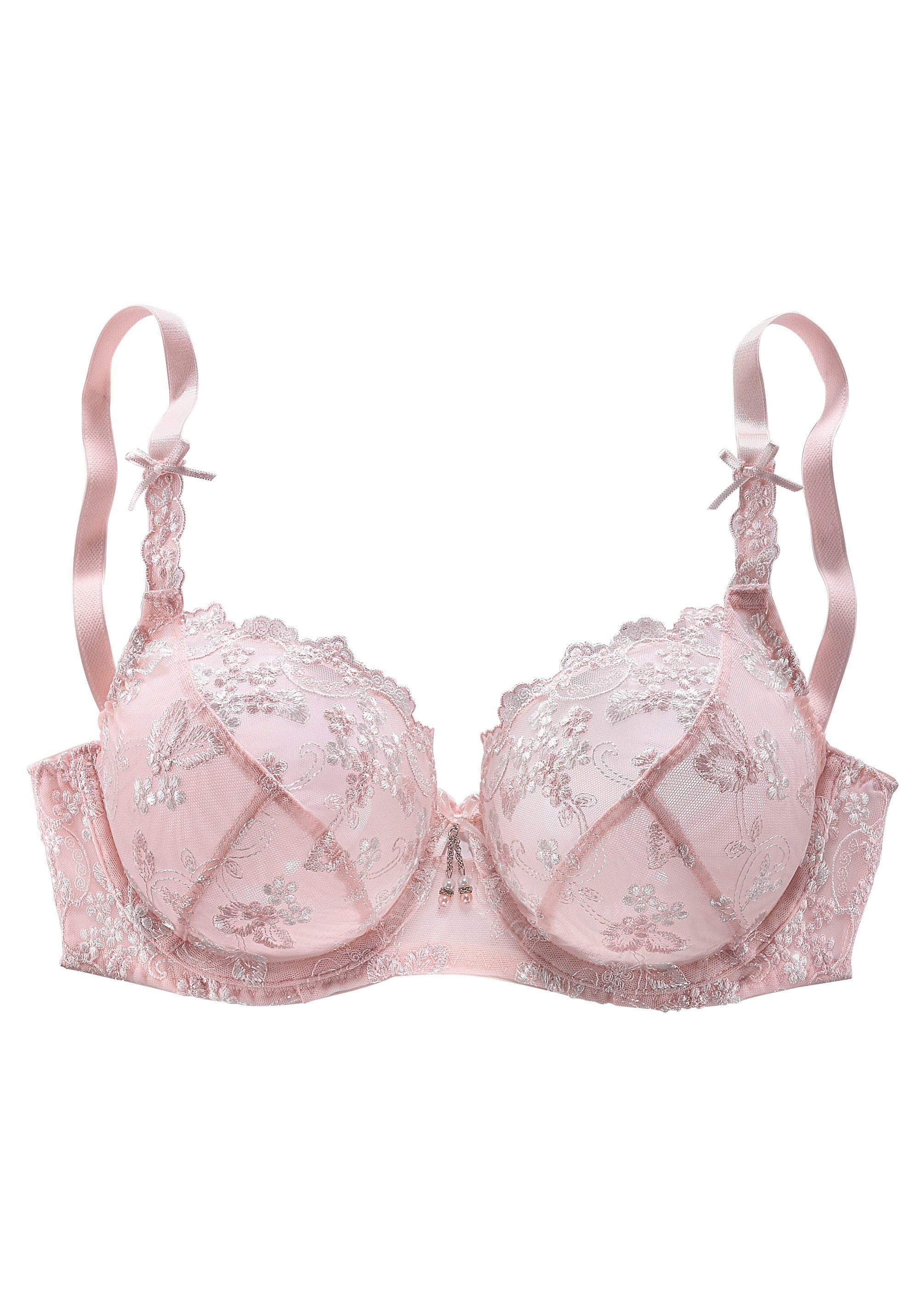 LASCANA Bügel-BH ", Dirndl-BH" mit Stickerei-Spitze, als Dessous-Set kombinierbar, grosse Grössen