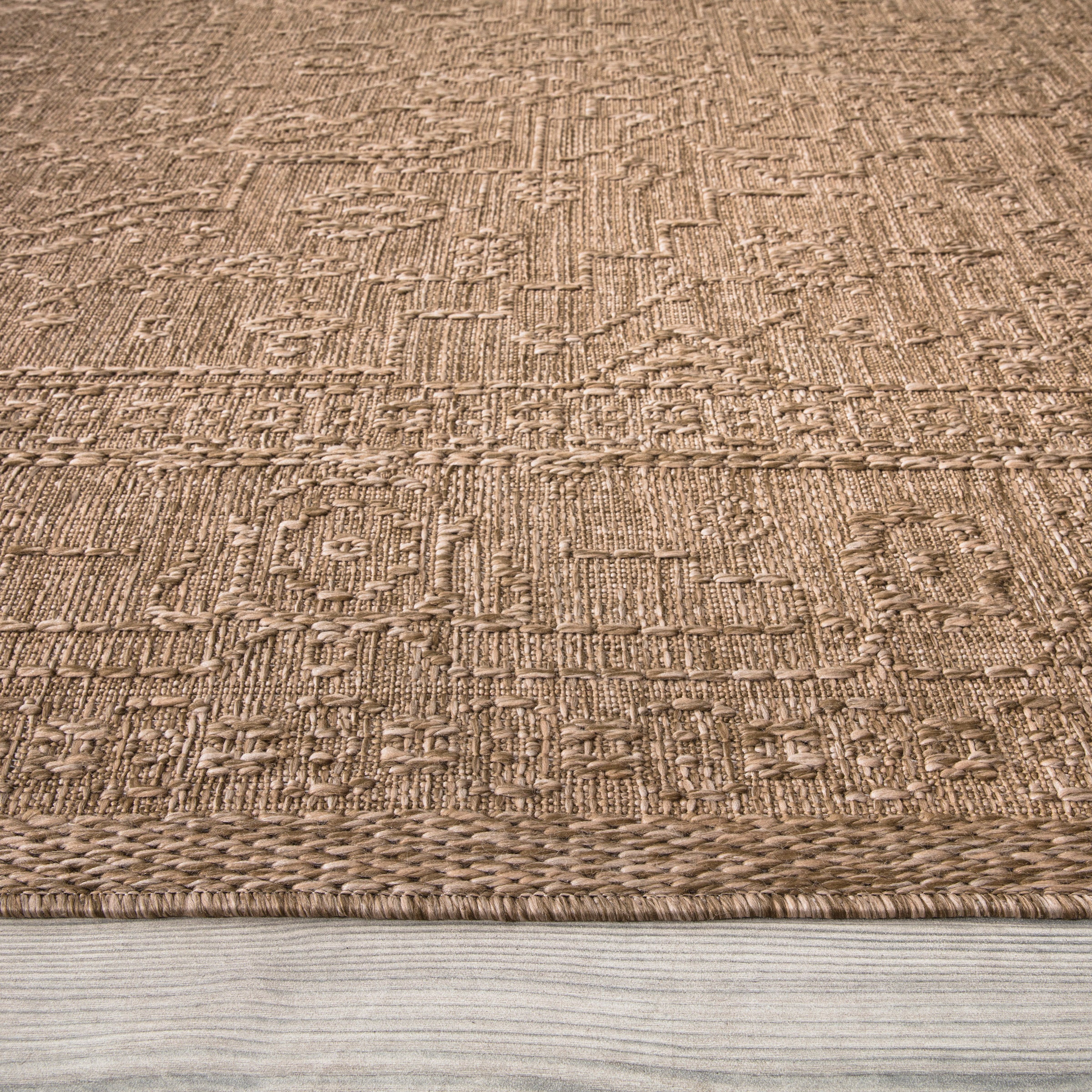 Paco Home Teppich »Rimini 413«, rechteckig, Flachgewebe, Uni Farben, Hoch-Tief Effekt, In- und Outdoor geeignet