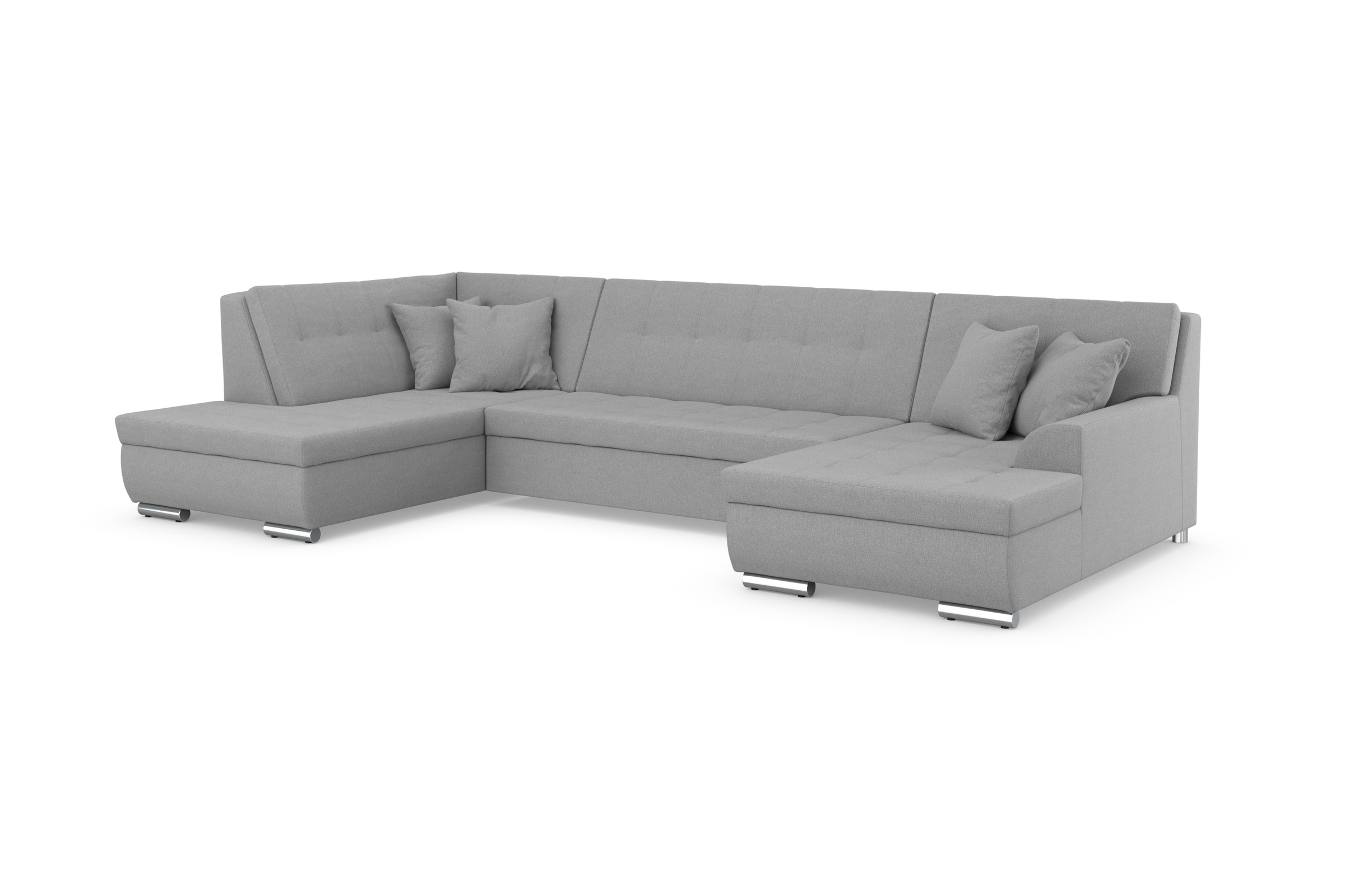 DOMO collection Wohnlandschaft »Treviso incl. Zierkissen, moderne Steppung, XXL: B/T/H: 364/201/83 cm«, wahlweise mit Bettfunktion, in vielen Bezugsarten auch in Cord U-Form