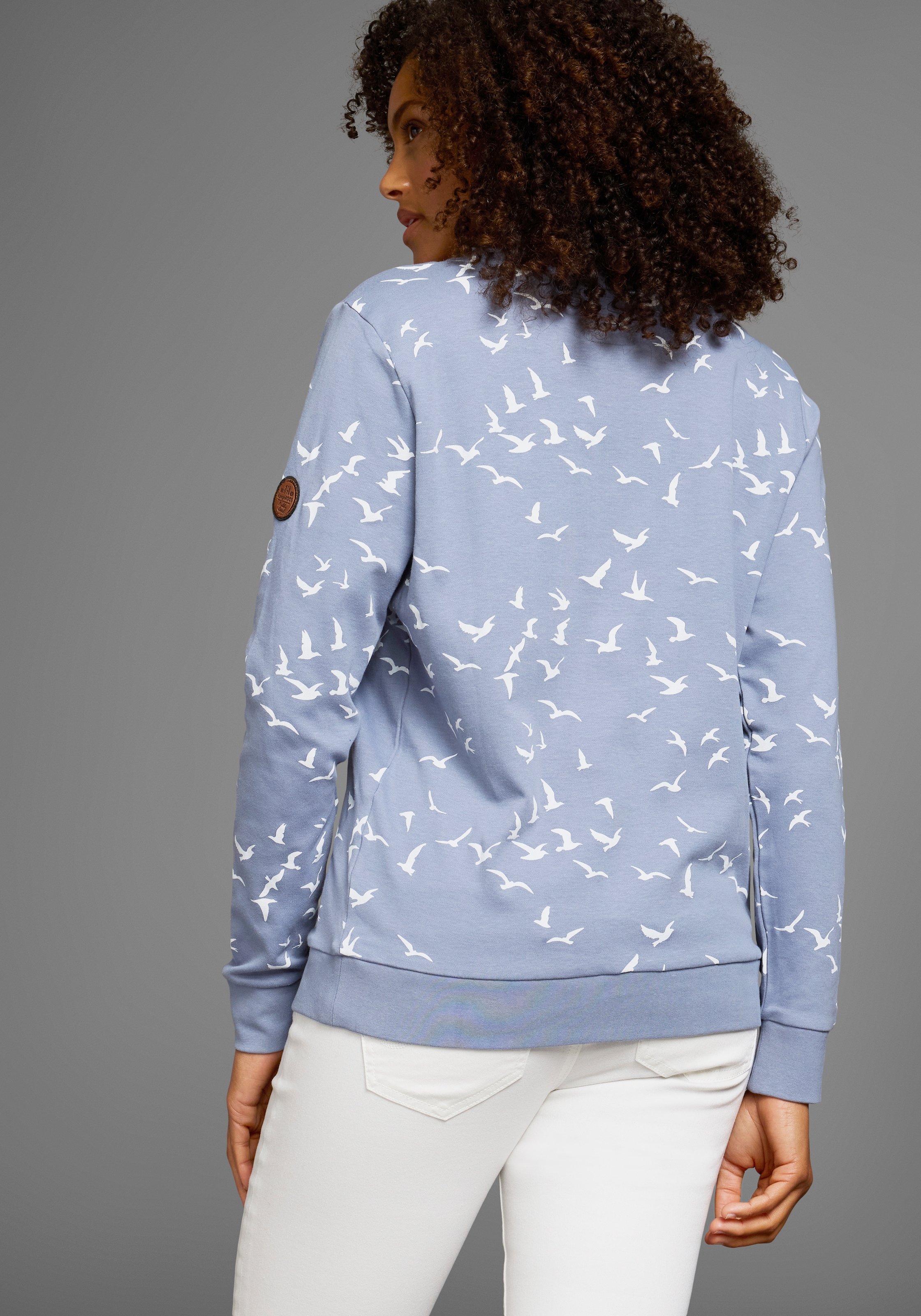 KangaROOS Sweatshirt, Langarm, figurumspielender Schnitt, bedruckt, Rundhalsausschnitt