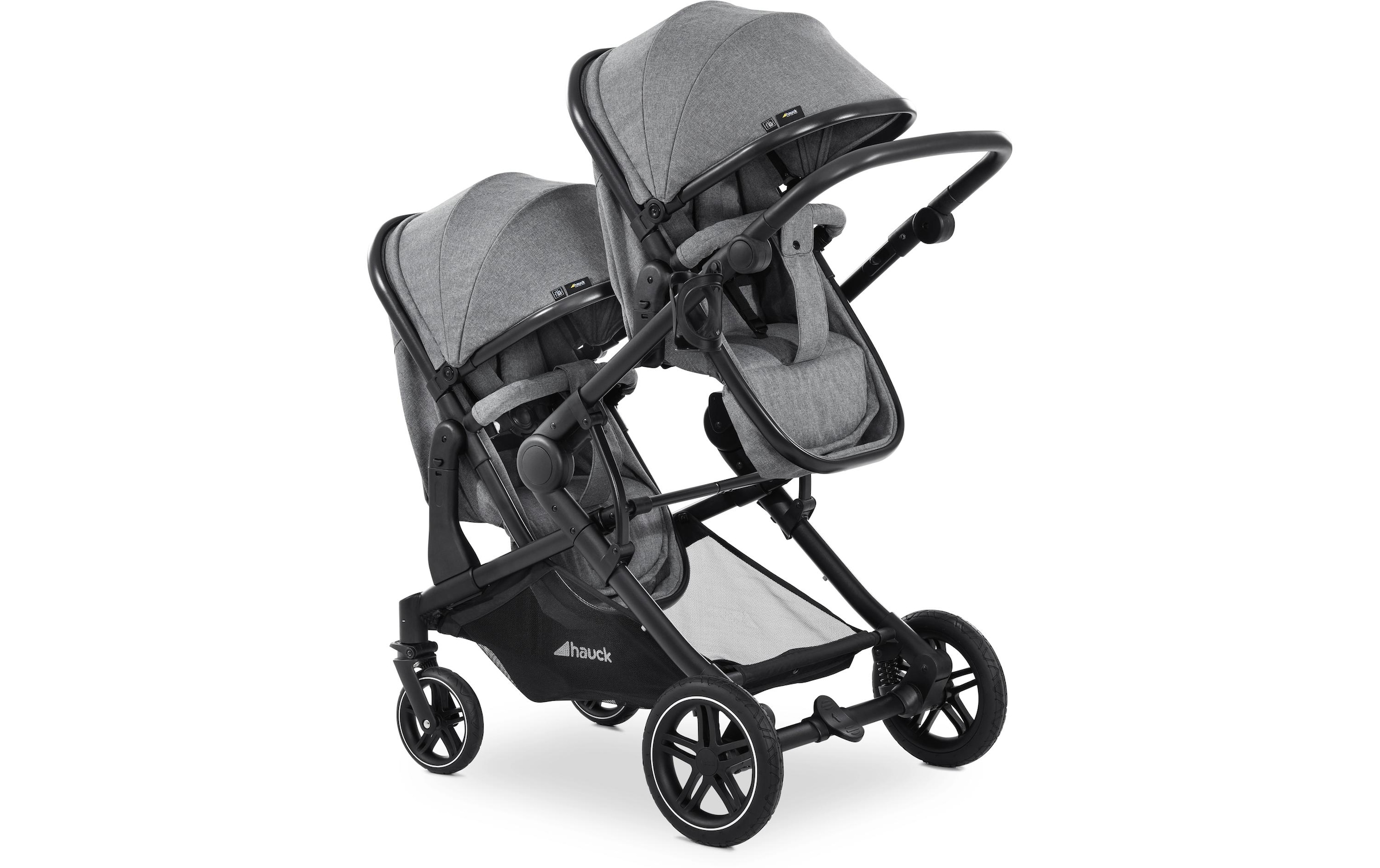 Geschwisterwagen »Atlantic Twin Melange Grey«, 36 kg