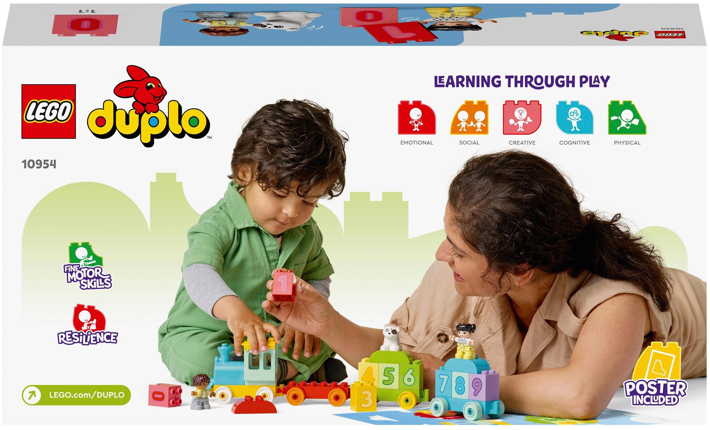 LEGO® Konstruktionsspielsteine »Zahlenzug – Zählen lernen (10954), LEGO® DUPLO® Creative Play«, (23 St.)