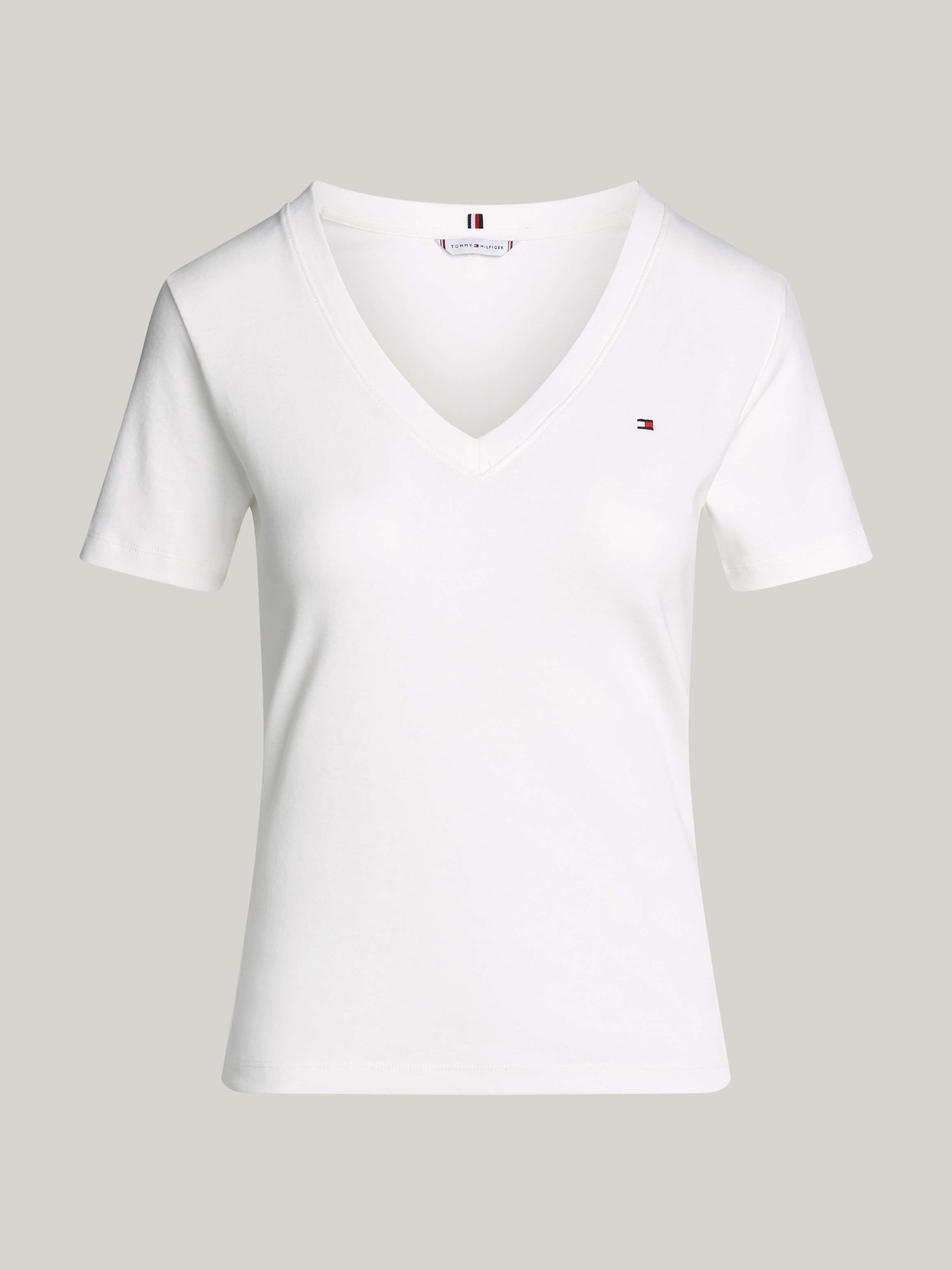 Tommy Hilfiger T-Shirt »SLIM CODY V-NK SS«, mit Logostickerei